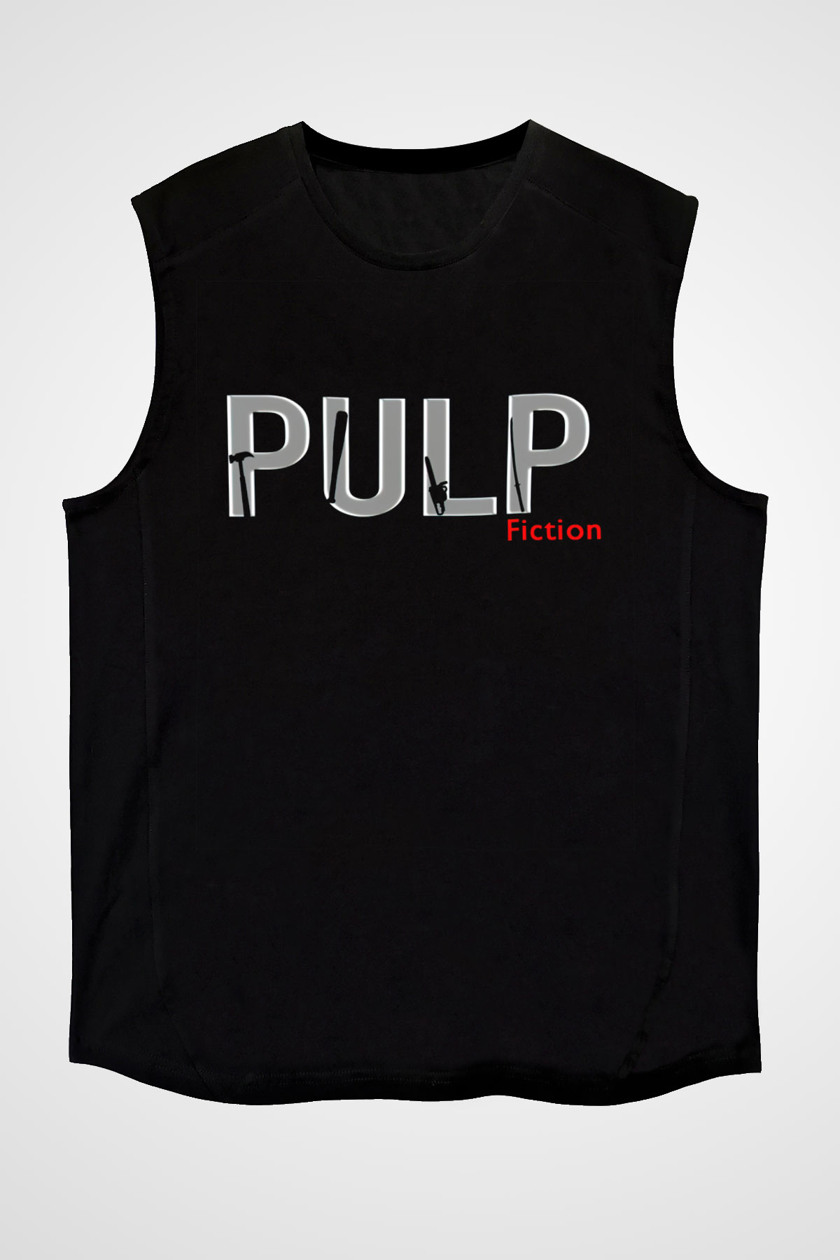 Pulp Fiction Siyah Unisex Kolsuz Tişört