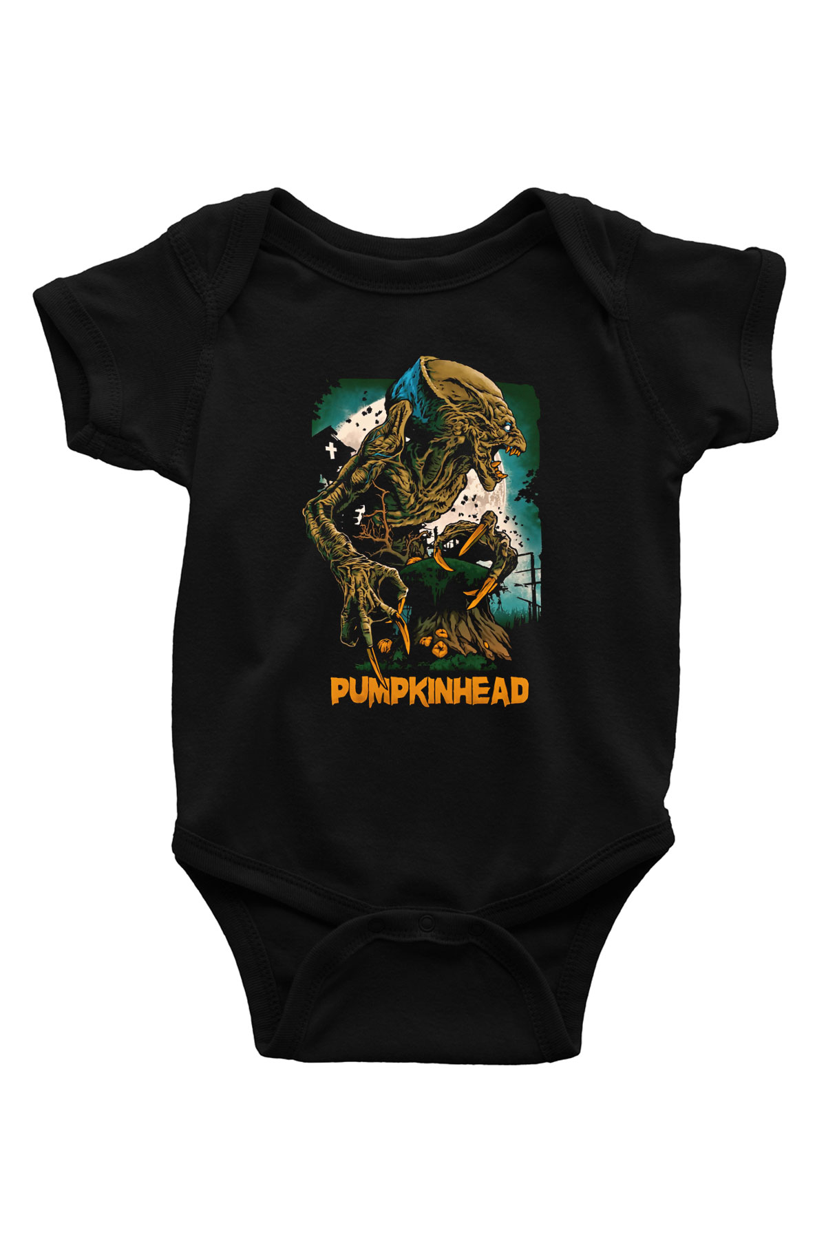 Pumpkinhead Baskılı Siyah Bebek Body - Zıbın
