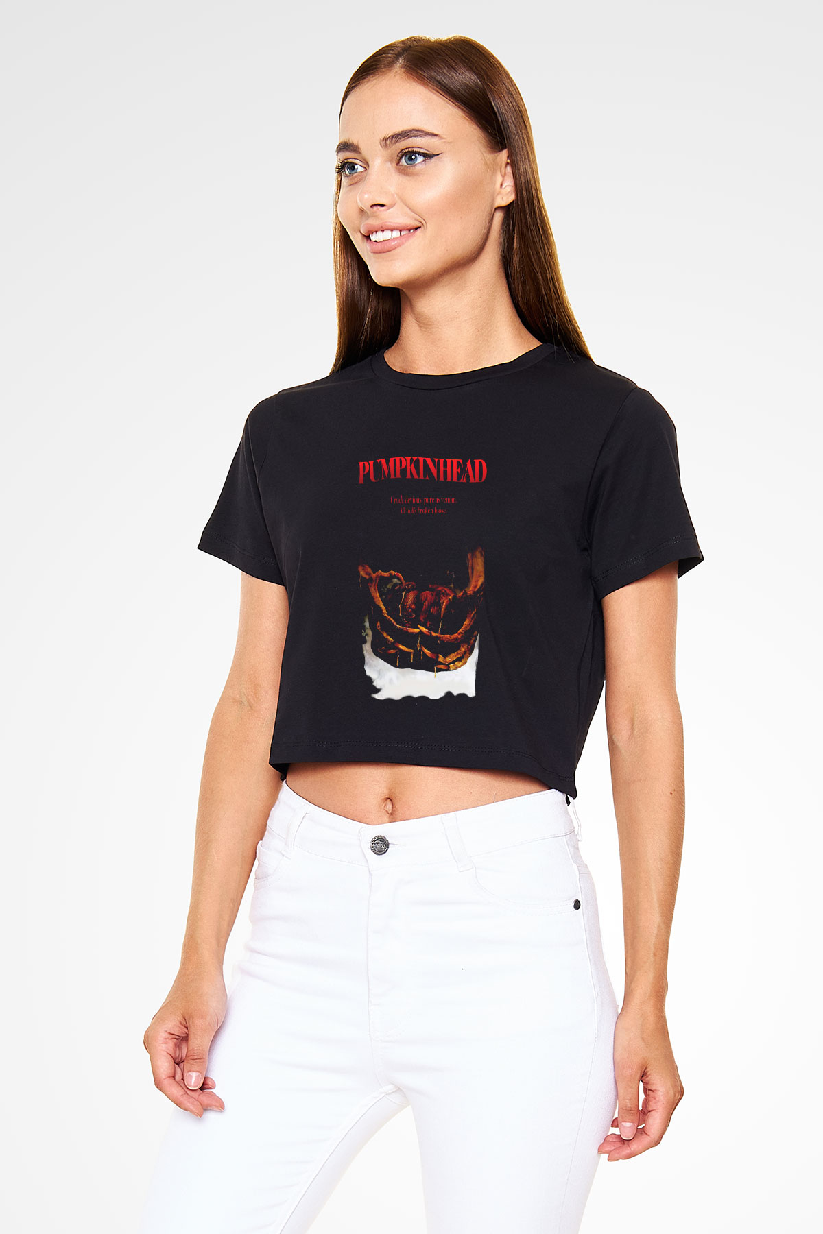 Pumpkinhead Siyah Crop Top Tişört