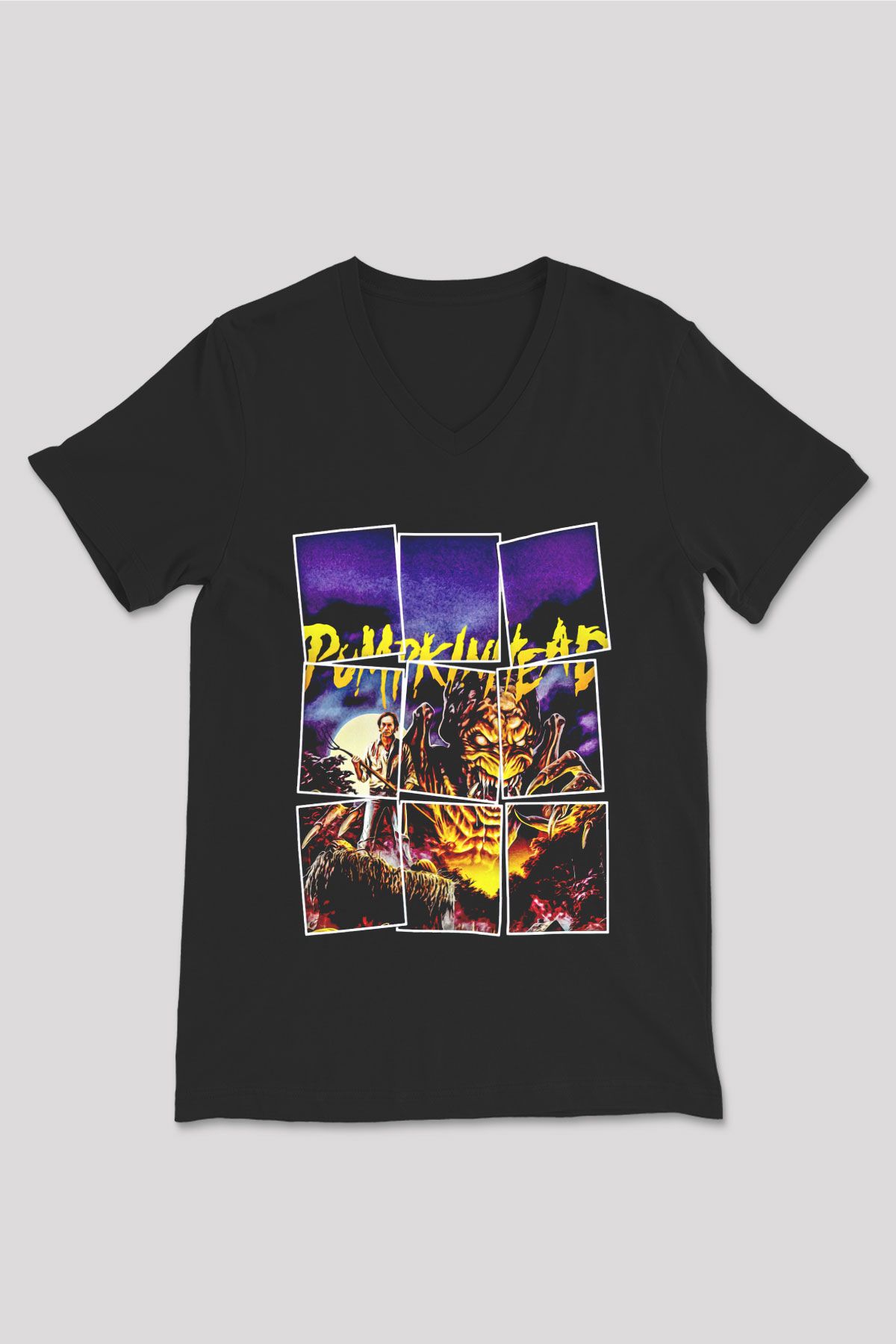 Pumpkinhead Siyah Unisex  V Yaka Tişört