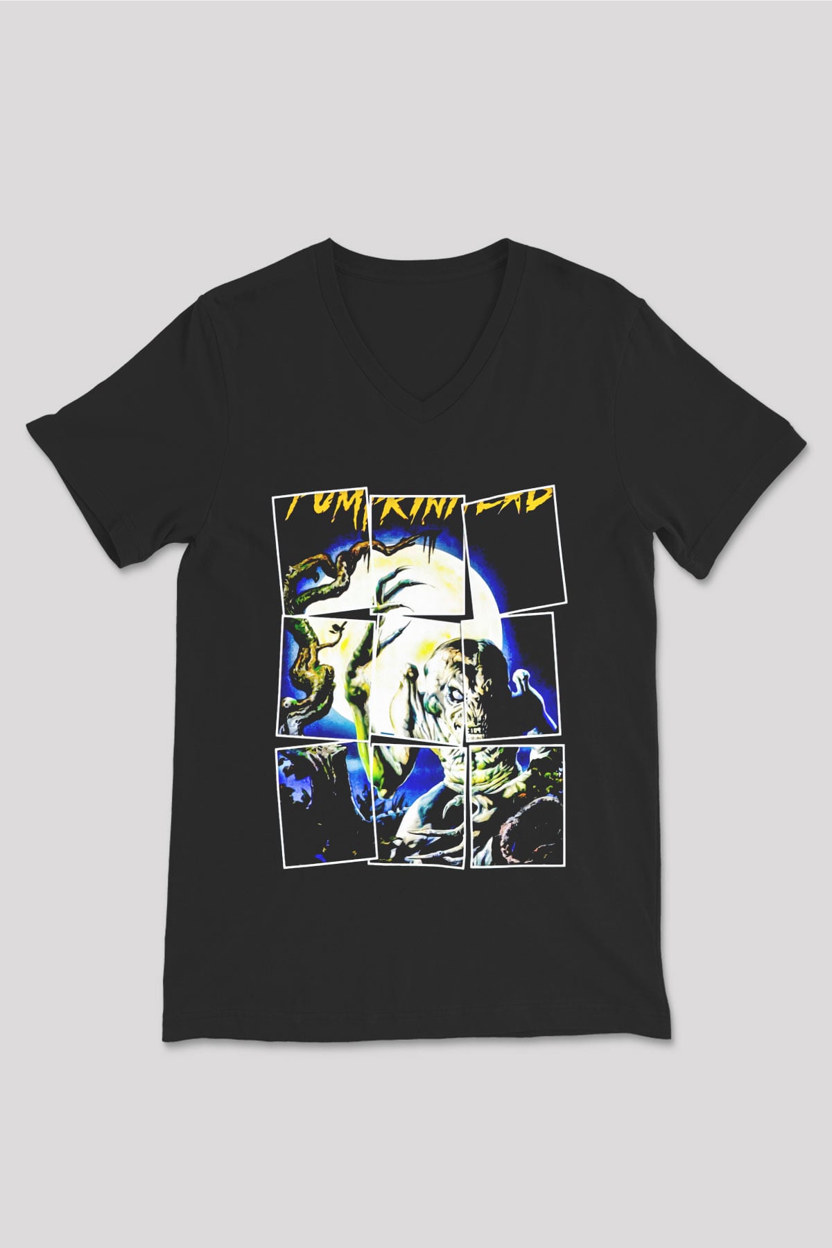 Pumpkinhead Siyah Unisex  V Yaka Tişört