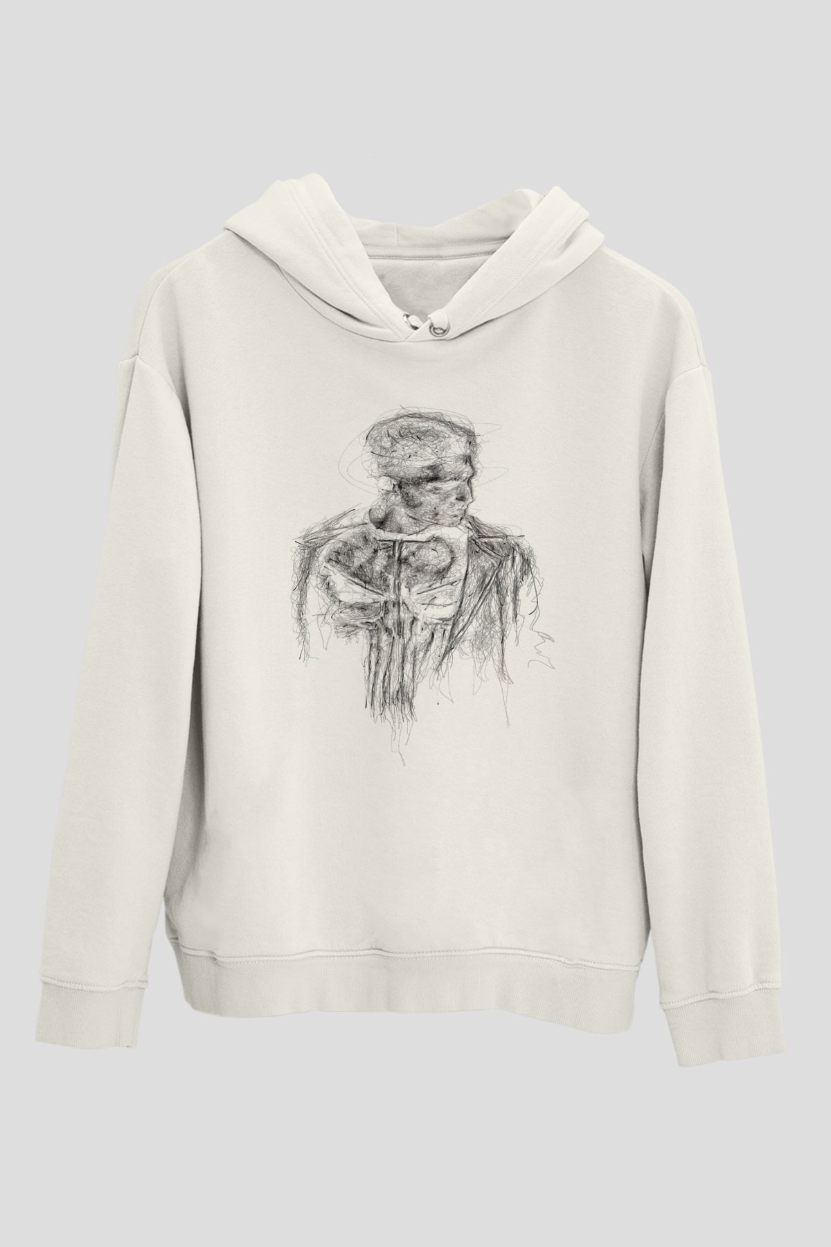 Punisher Beyaz Unisex Hoodie