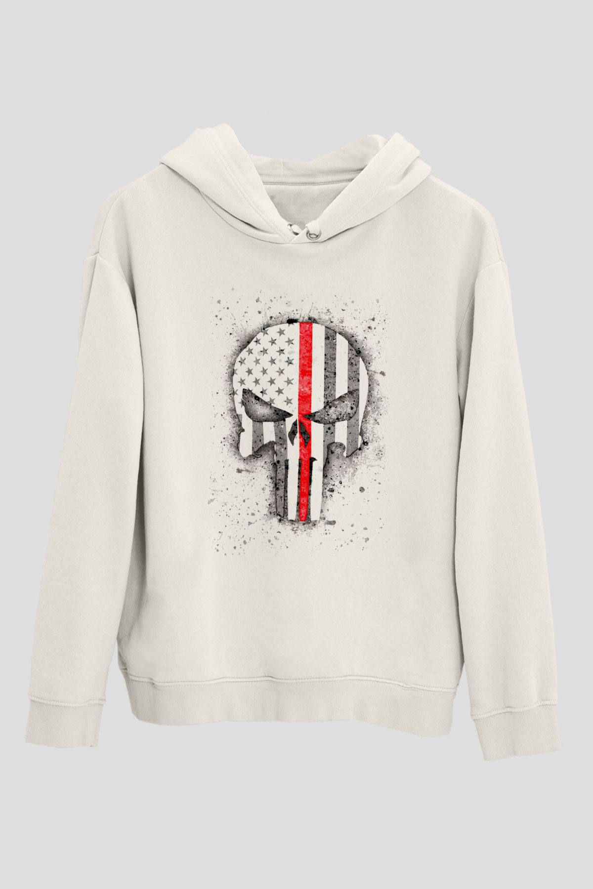 Punisher Beyaz Unisex Hoodie
