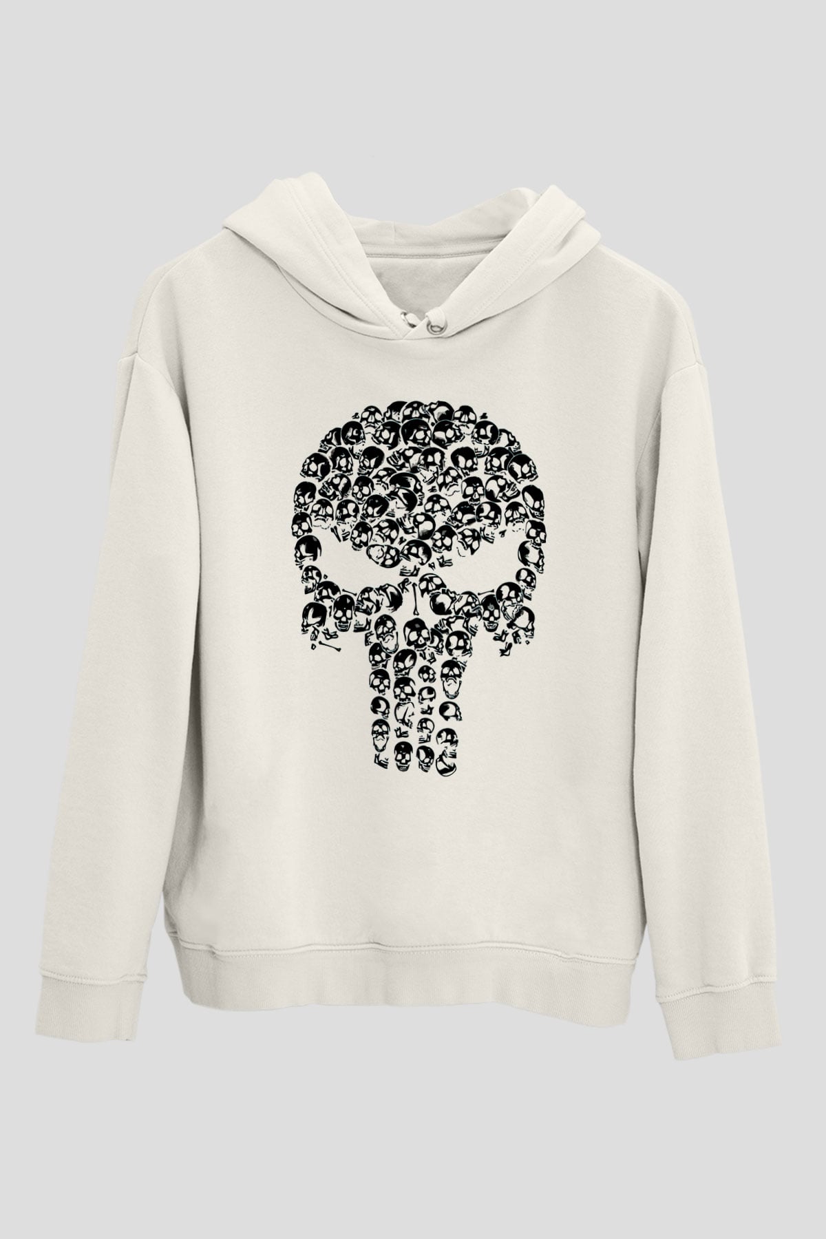 Punisher Beyaz Unisex Hoodie