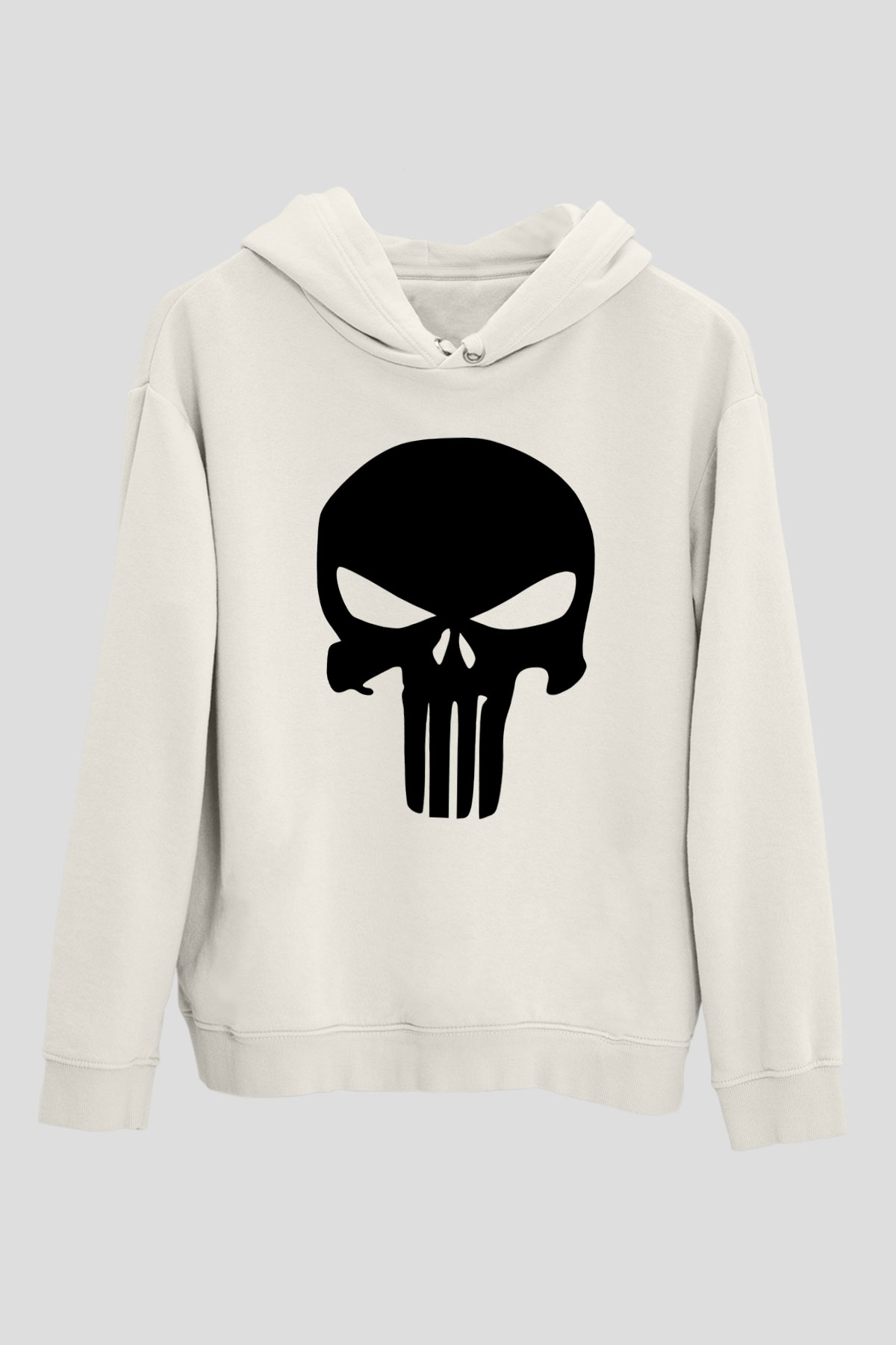 Punisher Beyaz Unisex Kapşonlu Sweatshirt