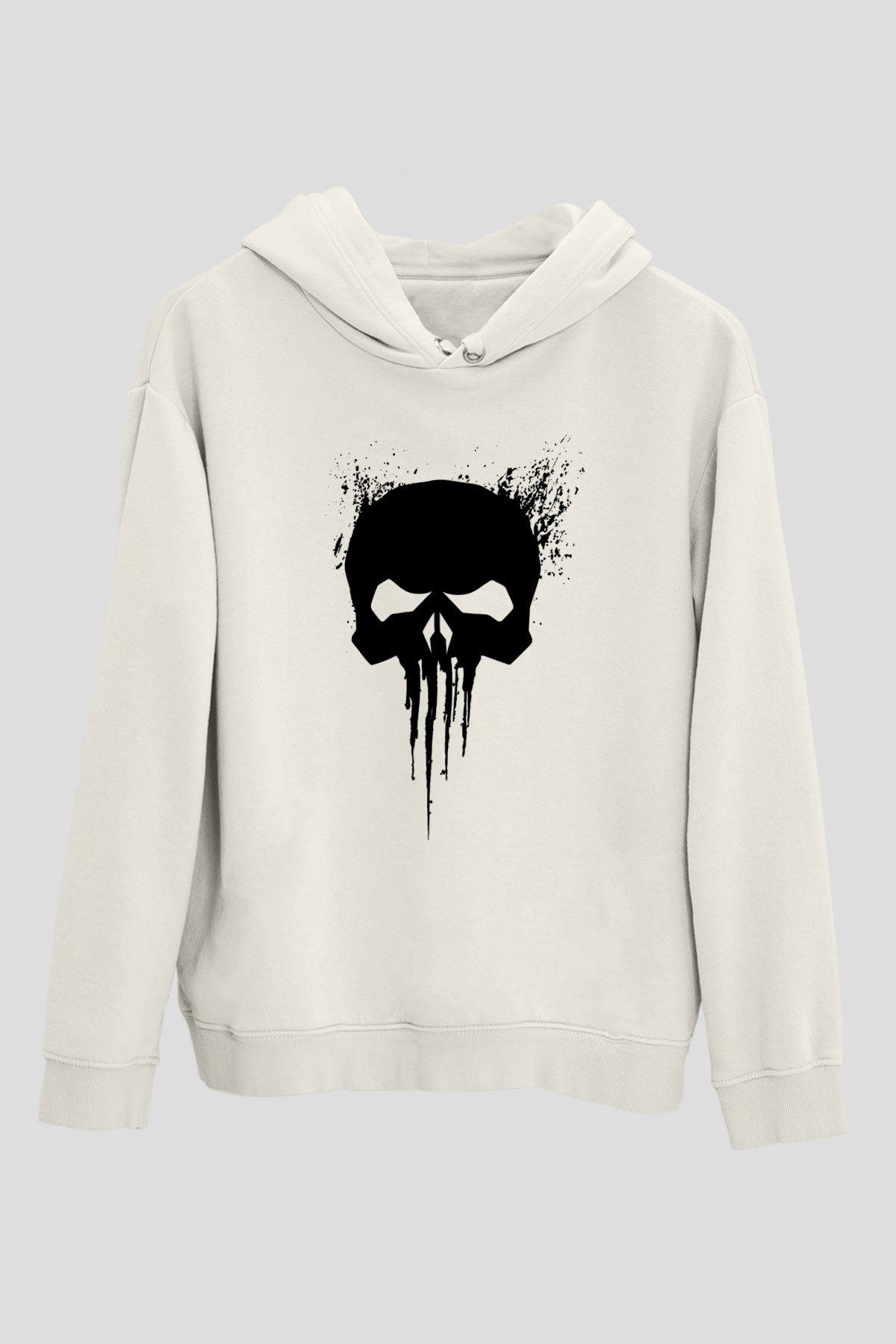Punisher Beyaz Unisex Kapşonlu Sweatshirt