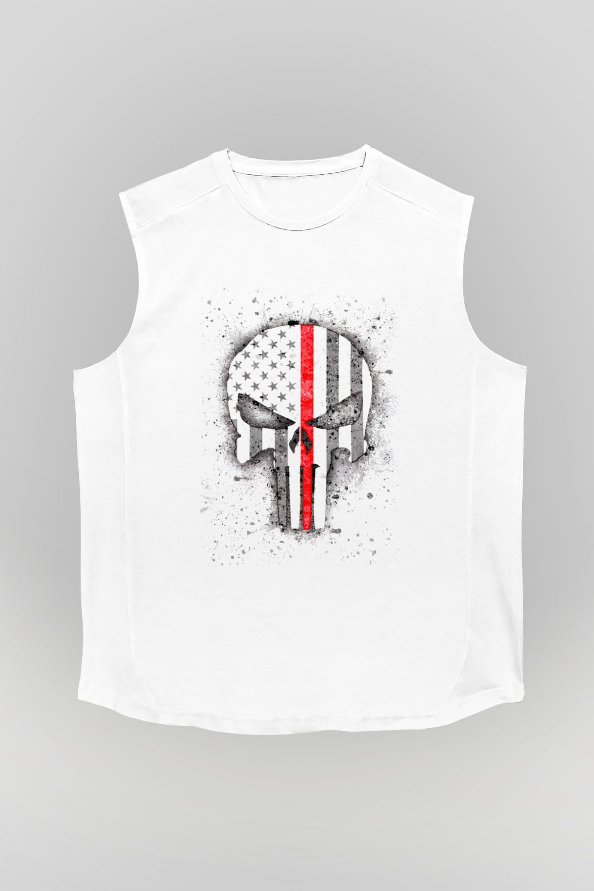 Punisher Beyaz Unisex Kolsuz Tişört