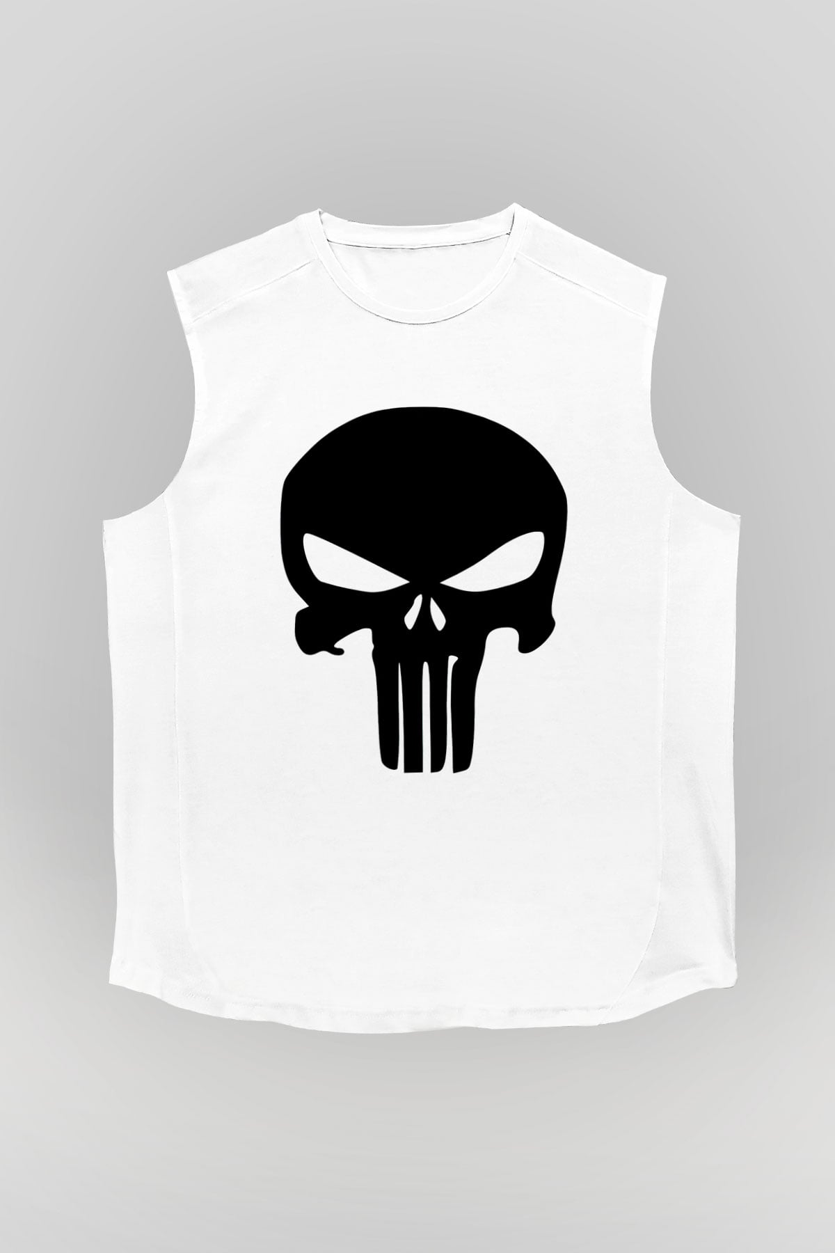 Punisher Beyaz Unisex Kolsuz Tişört