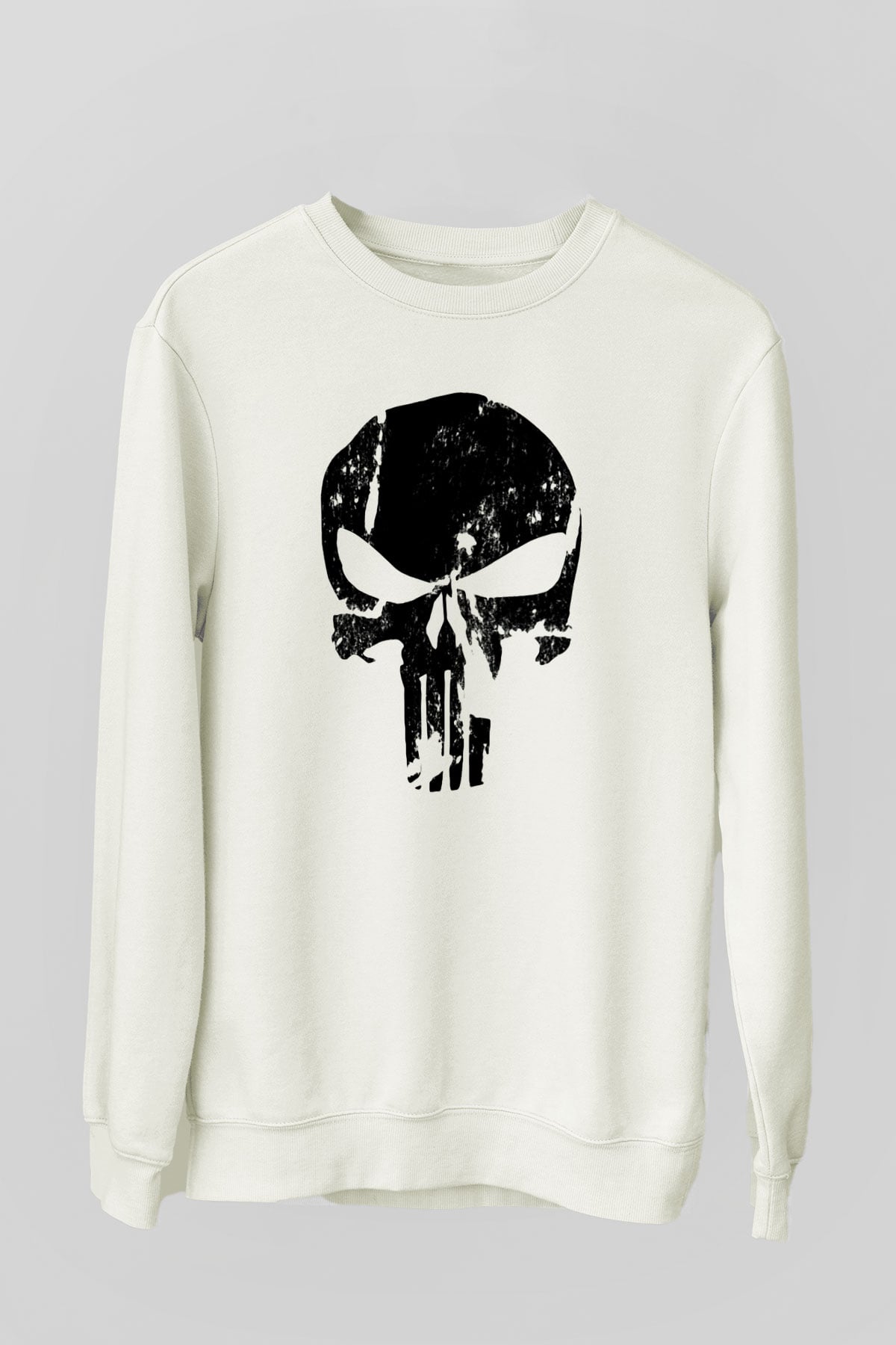 Punisher Beyaz Unisex Sweatshirt