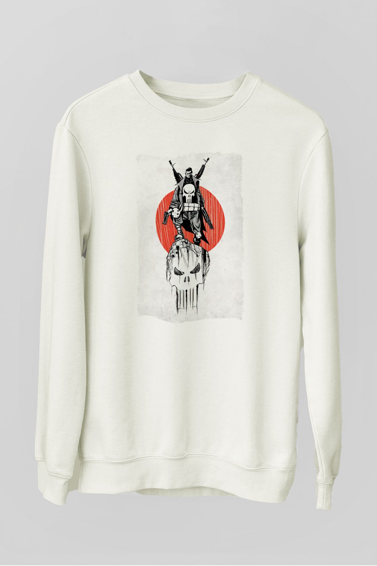 Punisher Beyaz Unisex Sweatshirt