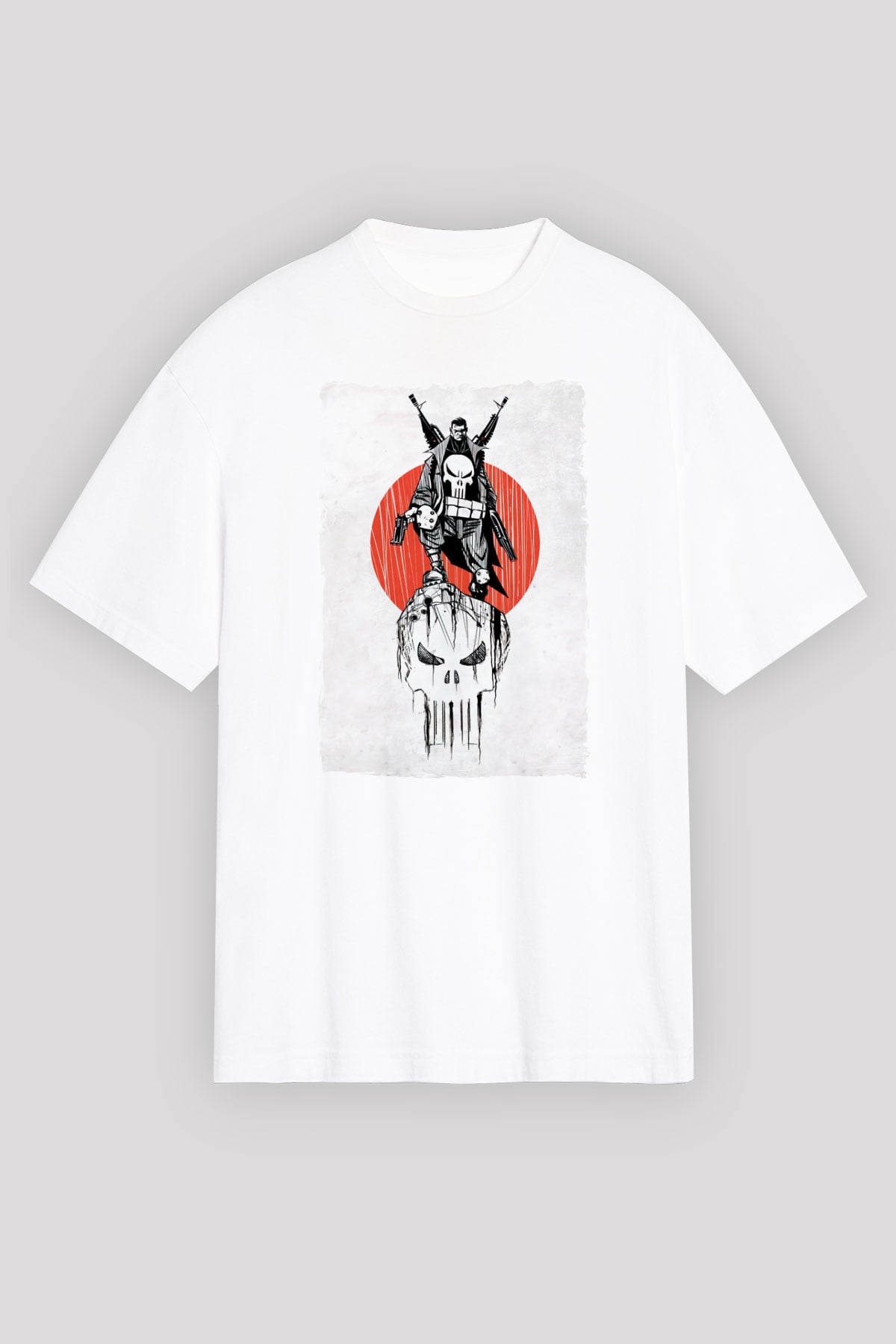 Punisher Beyaz Unisex Tişört T-Shirt