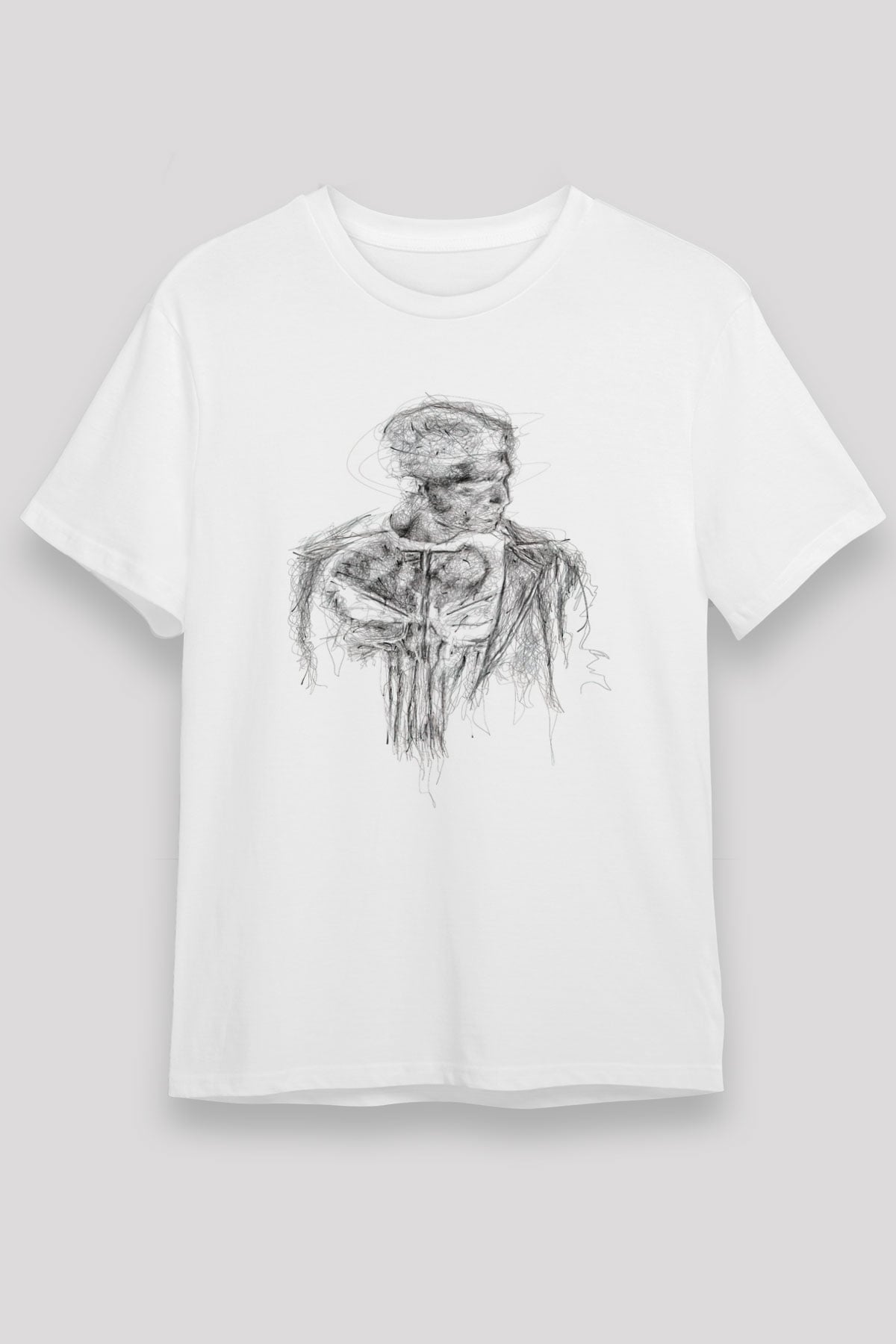 Punisher Beyaz Unisex Tişört T-Shirt