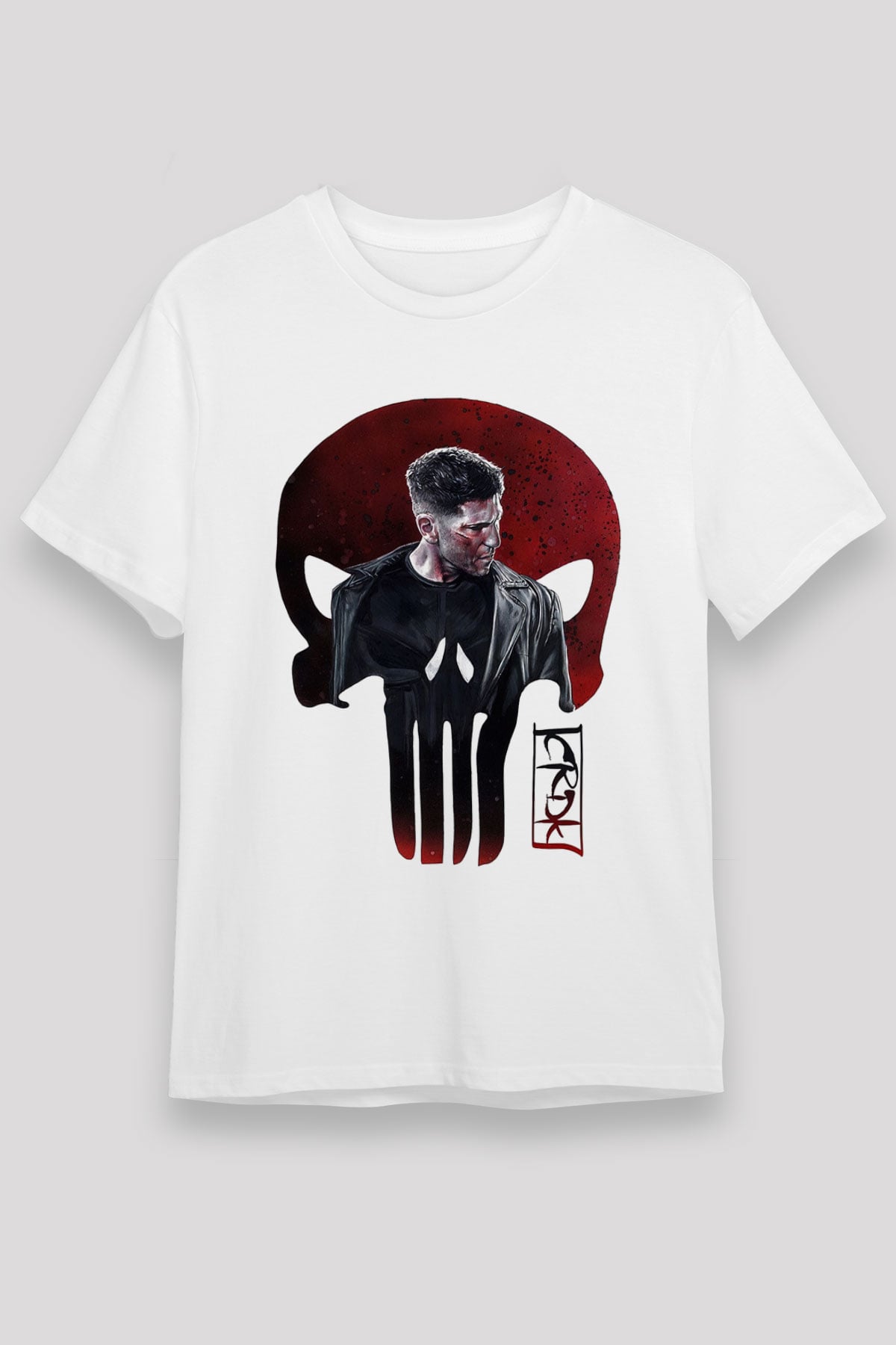 Punisher Beyaz Unisex Tişört T-Shirt