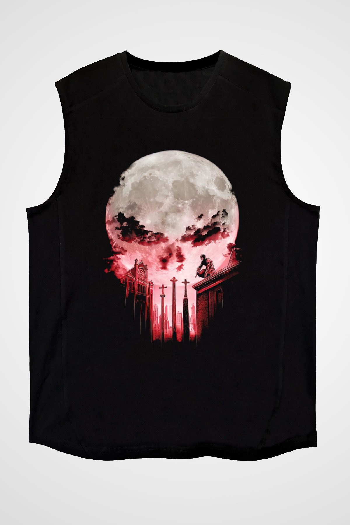 Punisher Siyah Unisex Kolsuz Tişört