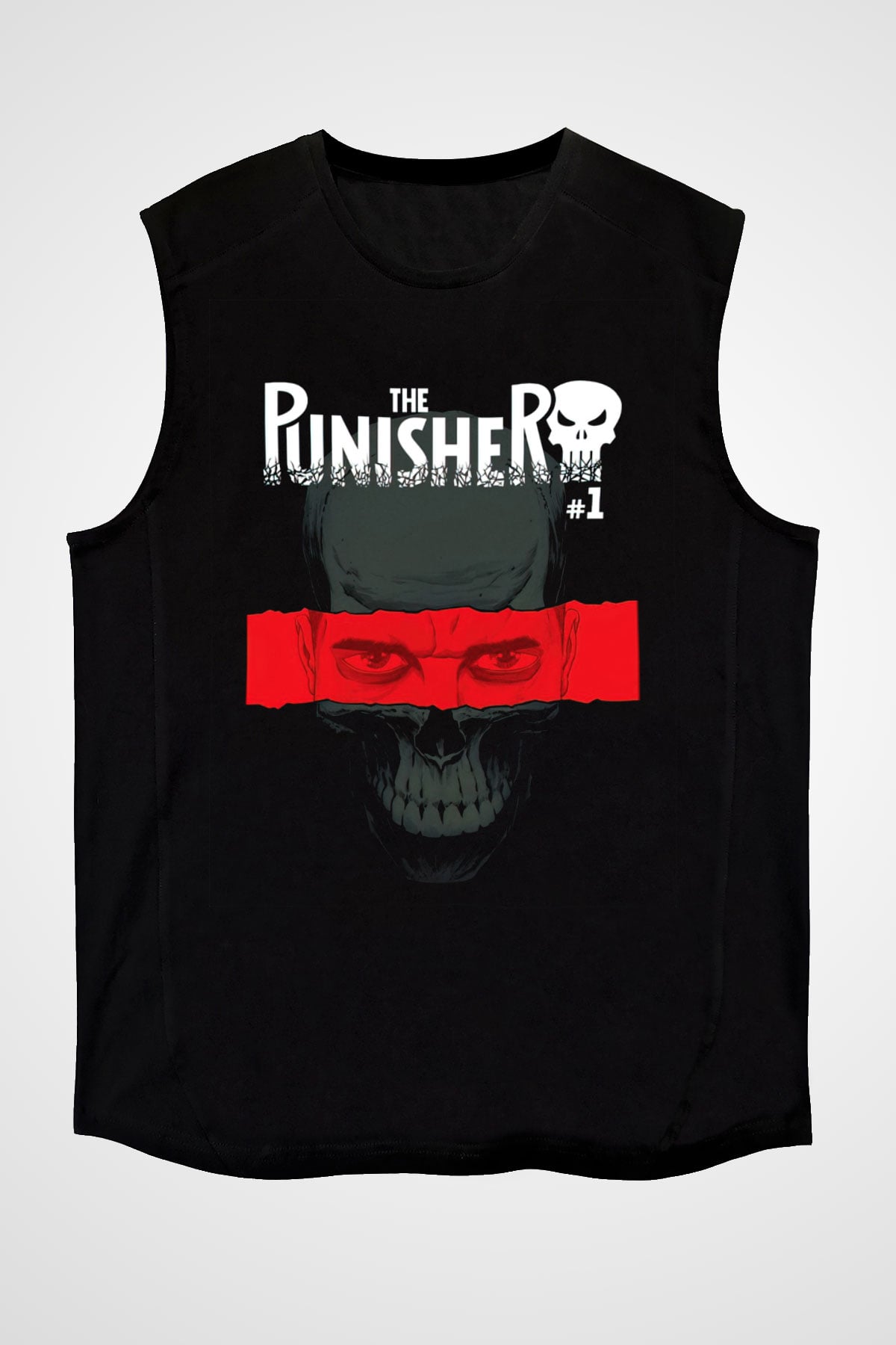 Punisher Siyah Unisex Kolsuz Tişört