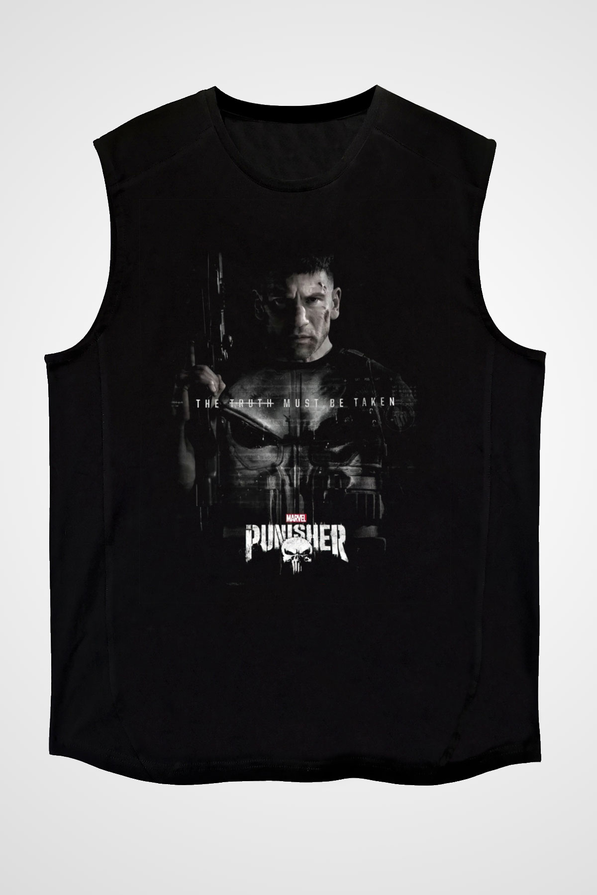 Punisher Siyah Unisex Kolsuz Tişört