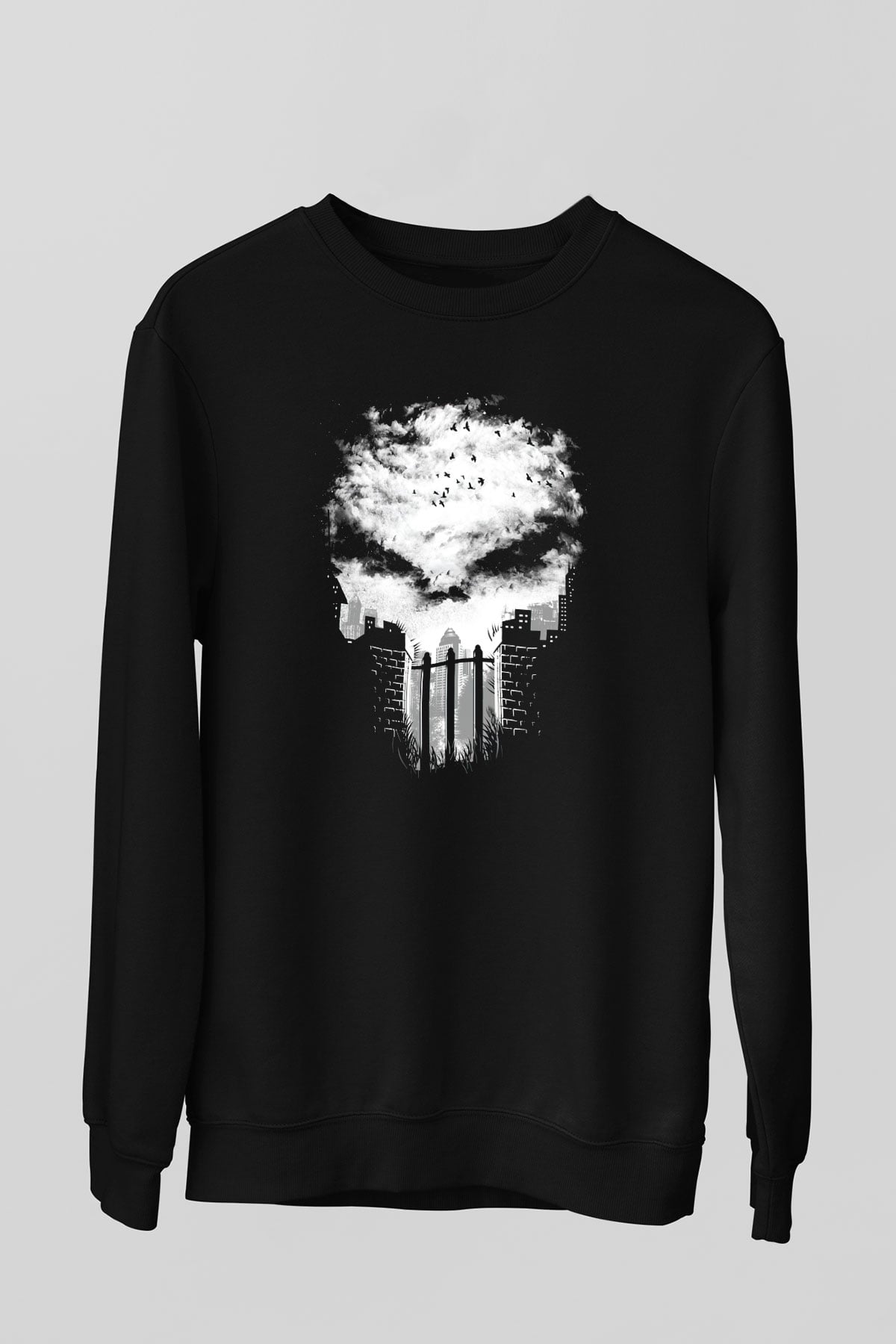 Punisher Siyah Unisex Sweatshirt