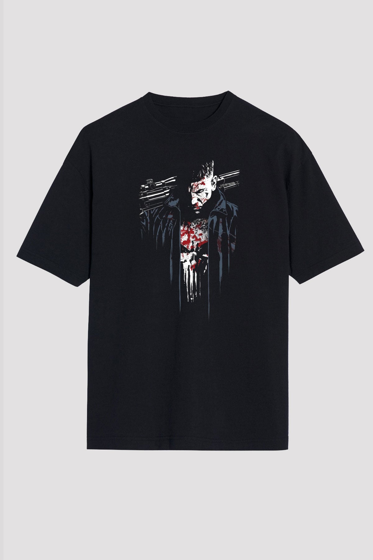 Punisher Siyah Unisex Tişört T-Shirt