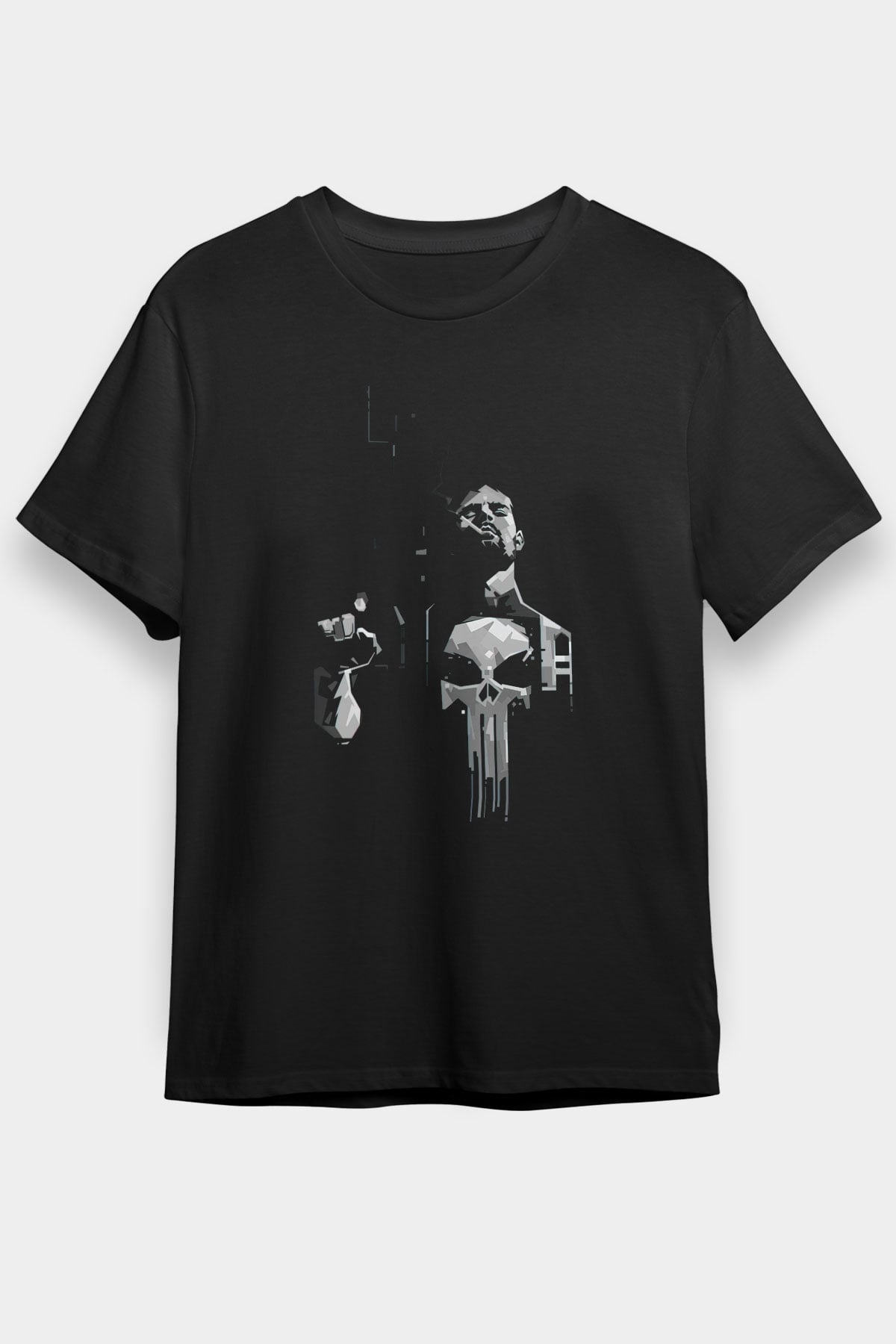 Punisher Siyah Unisex Tişört T-Shirt