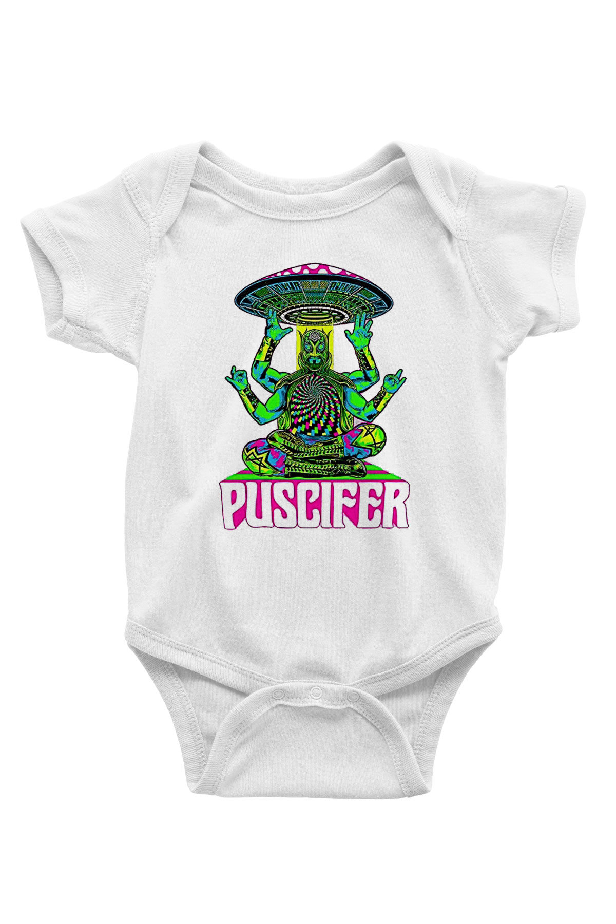 Puscifer Baskılı Beyaz Unisex Bebek Body - Zıbın