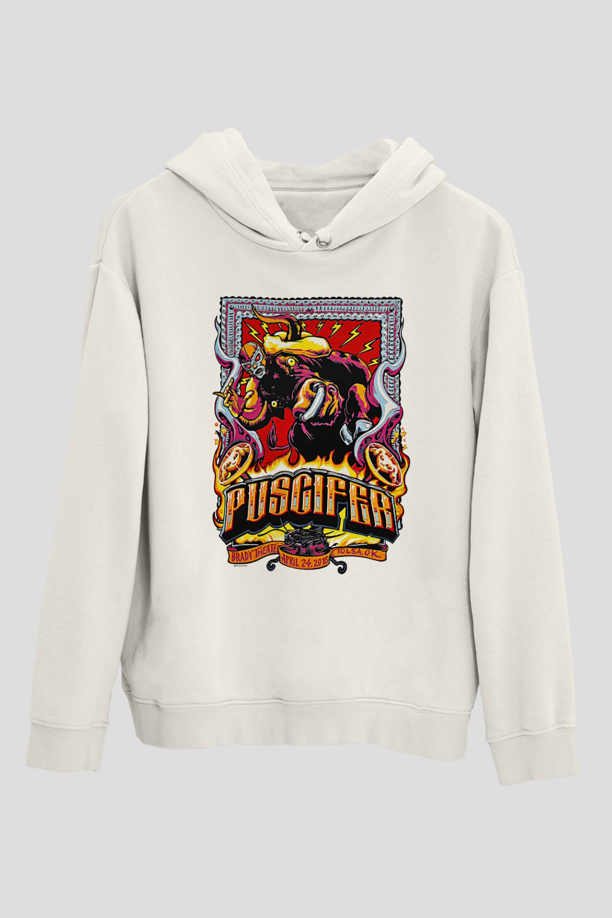 Puscifer Baskılı Beyaz Unisex Kapüşonlu Sweatshirt