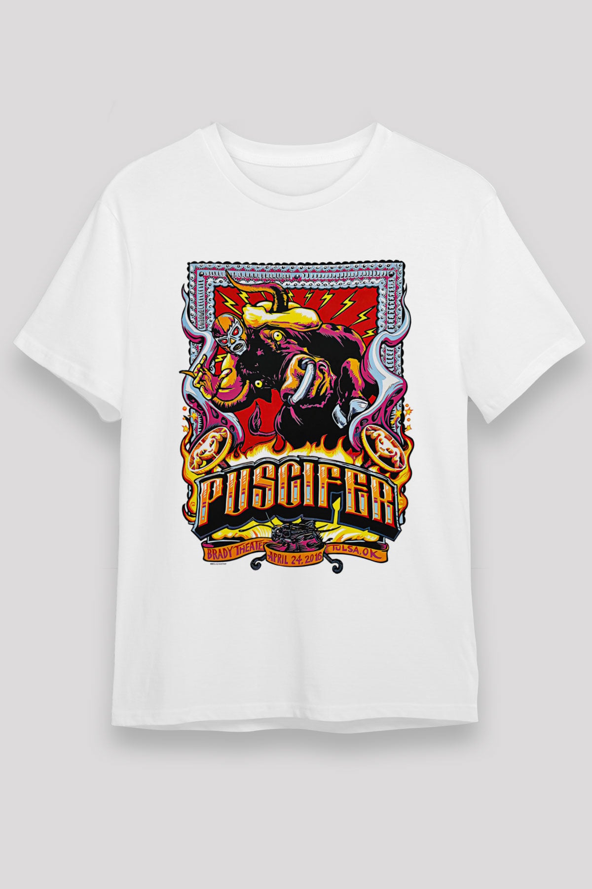 Puscifer Baskılı Unisex Beyaz Tişört - Tshirt