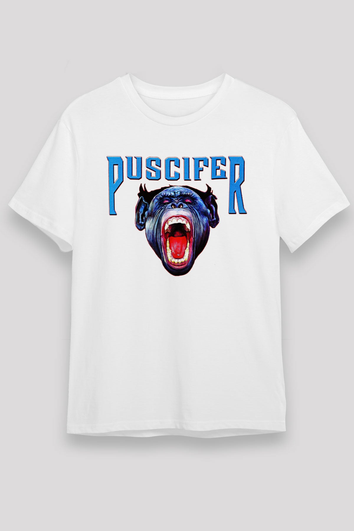 Puscifer Baskılı Unisex Beyaz Tişört - Tshirt