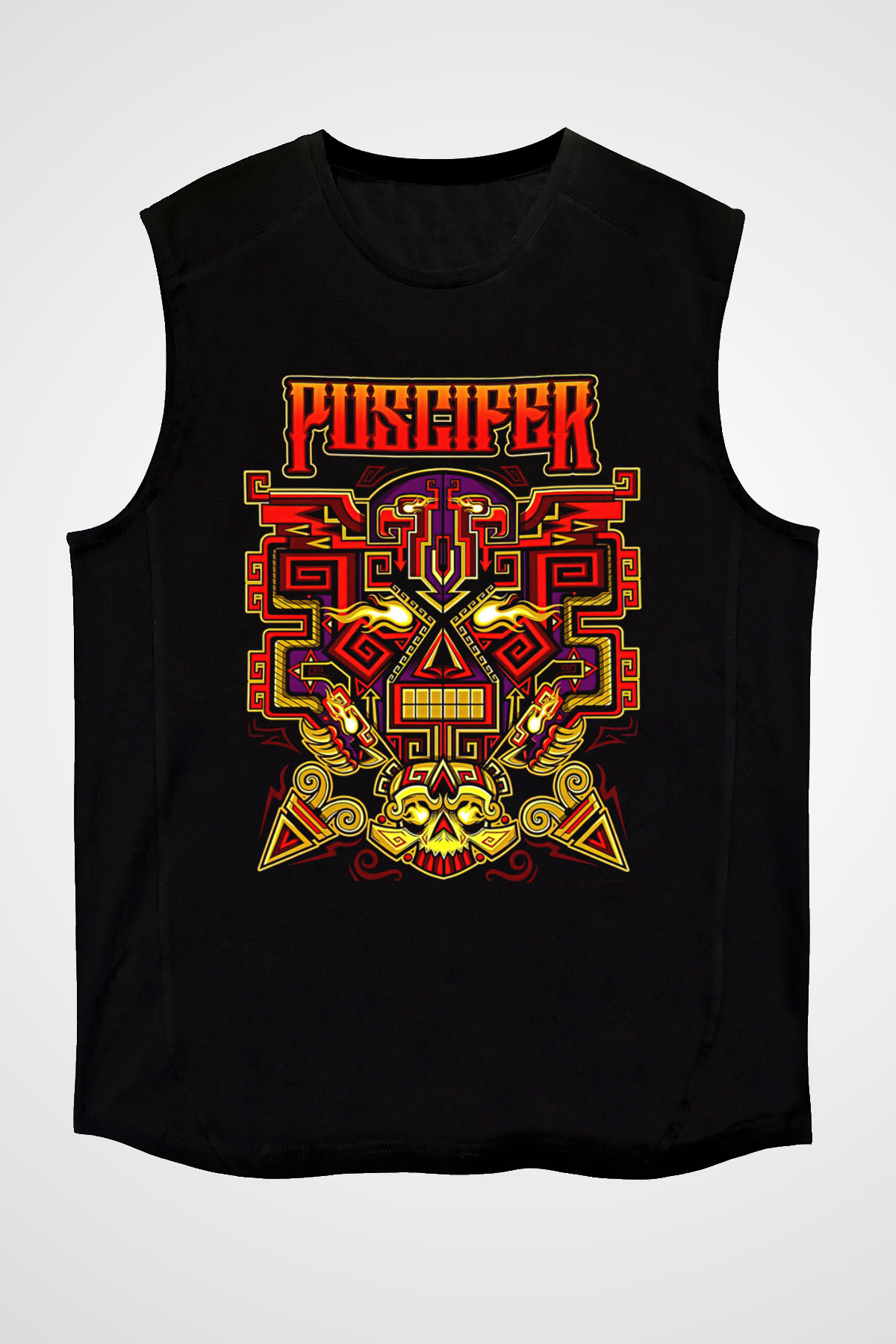 Puscifer Baskılı Unisex Siyah Kolsuz Tişört - Tshirt