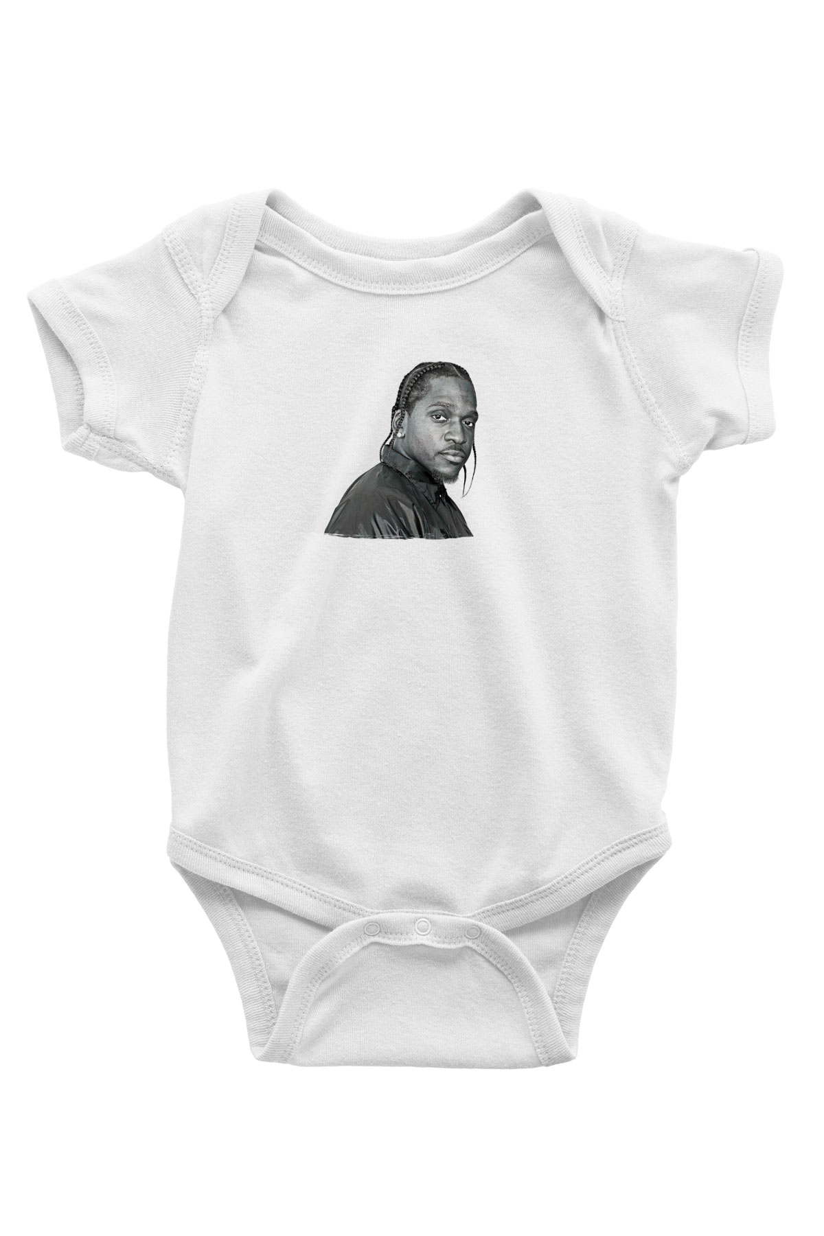 Pusha T Baskılı Beyaz Unisex Bebek Body - Zıbın
