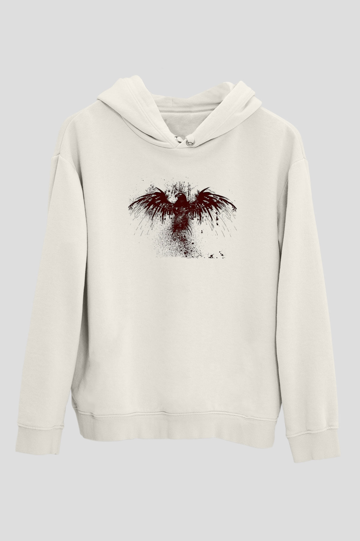 Pusha T Baskılı Beyaz Unisex Kapüşonlu Sweatshirt