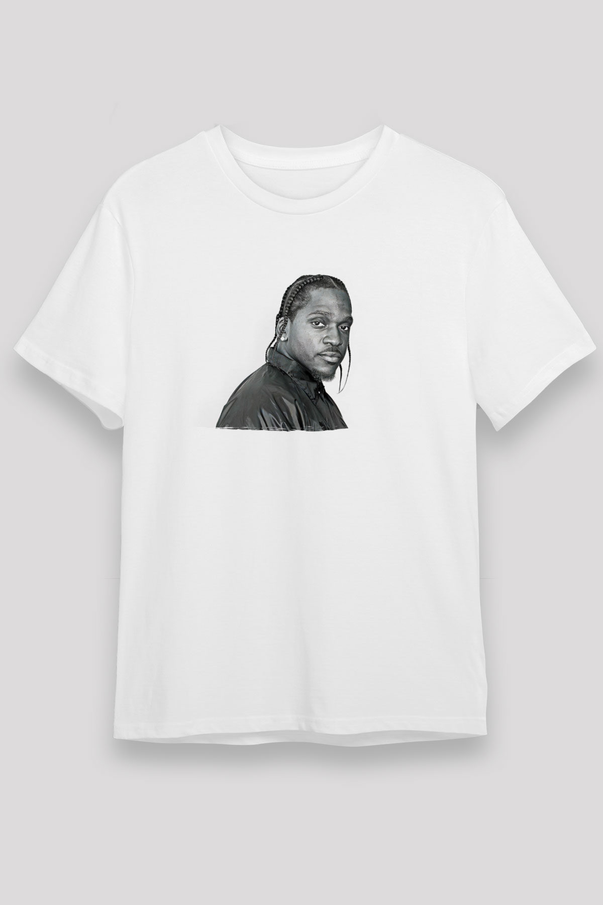 Pusha T Baskılı Unisex Beyaz Tişört - Tshirt