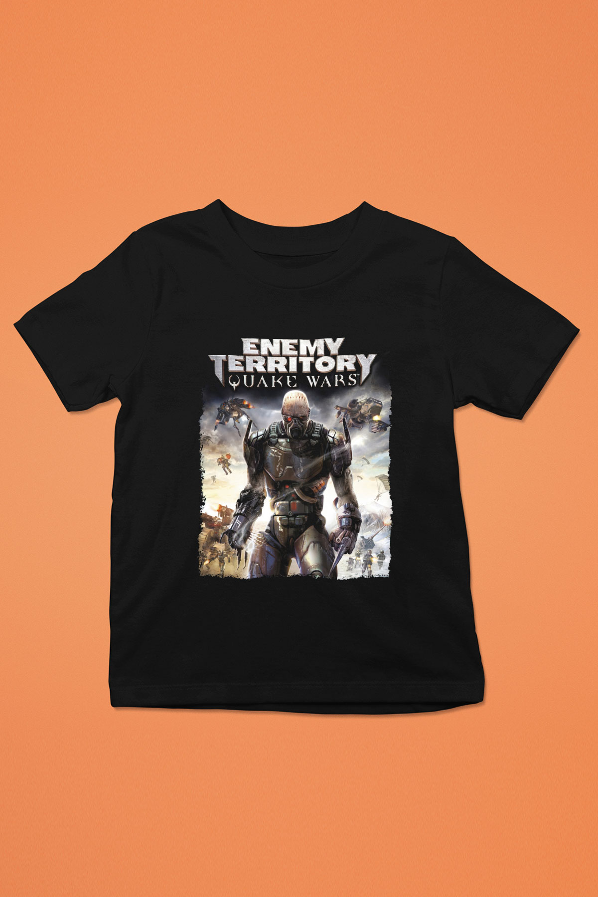 Quake Wars Siyah Unisex Çocuk Tişört