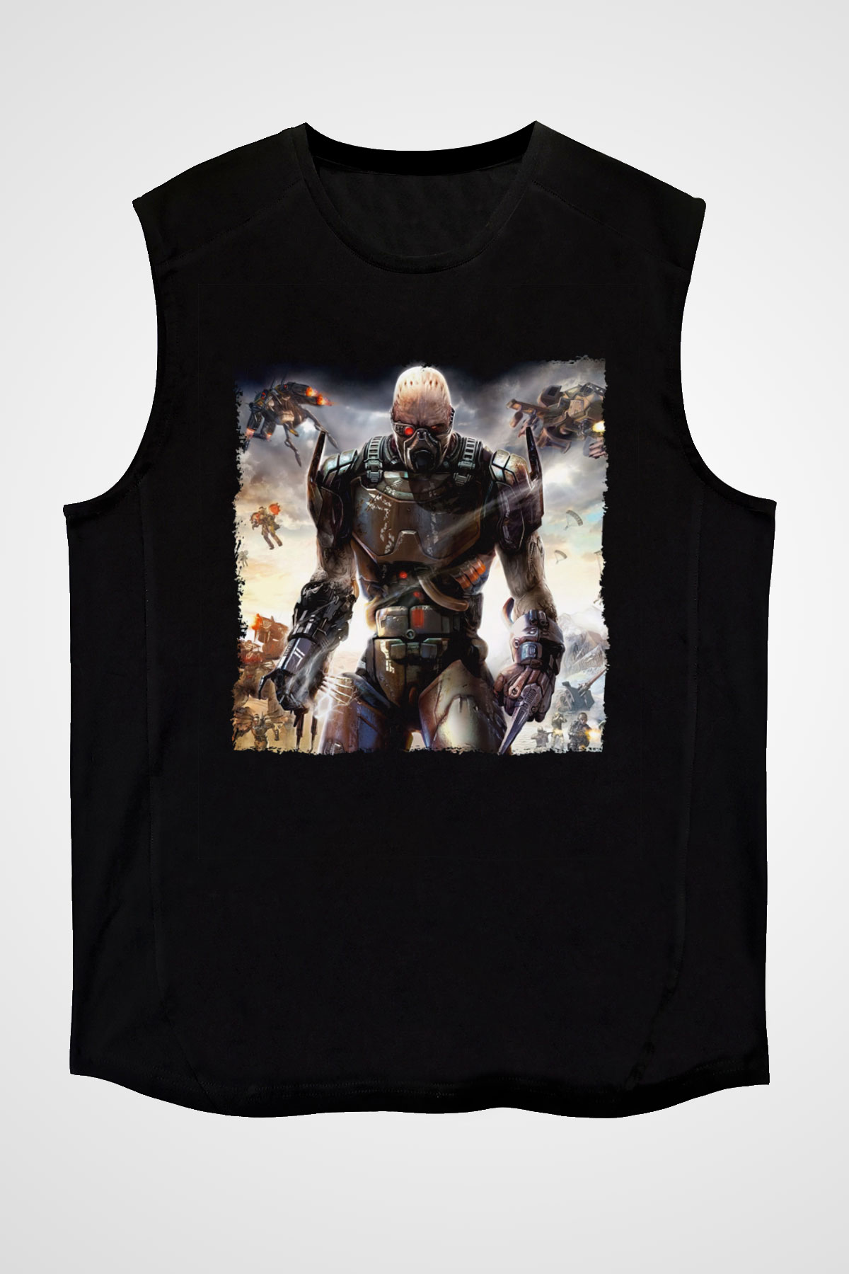 Quake Wars Siyah Unisex Kolsuz Tişört