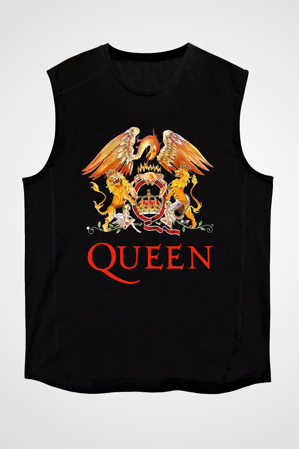 Queen Siyah Unisex Kolsuz Tişört