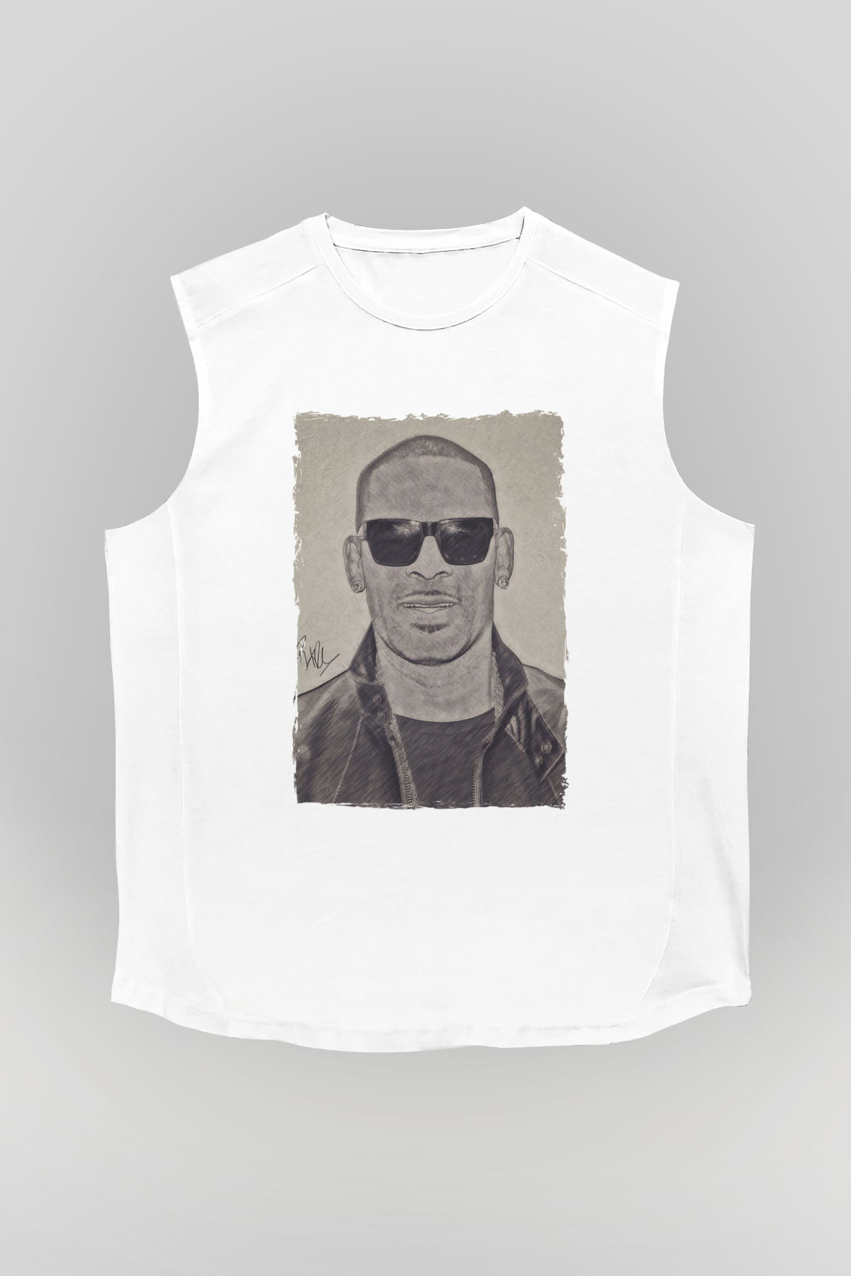 R.Kelly Beyaz Unisex Kolsuz Tişört