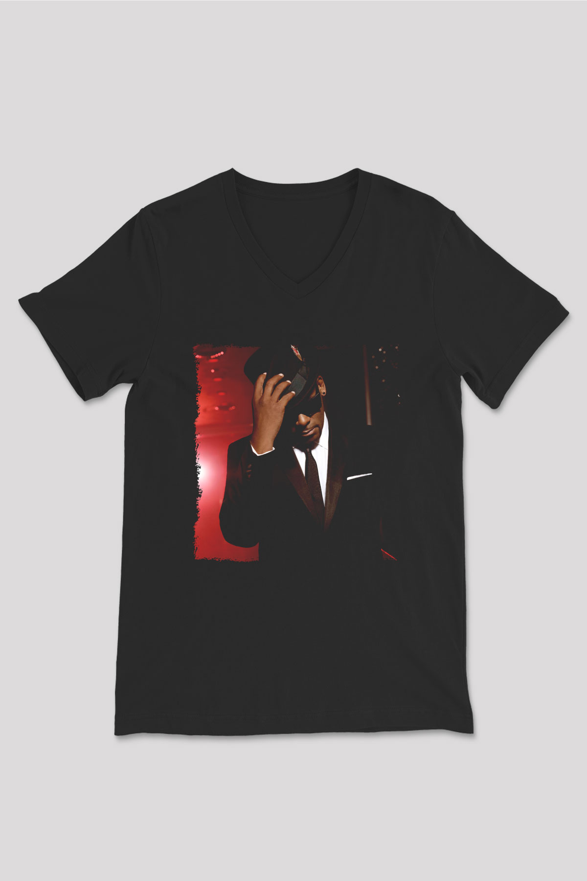 R.Kelly Siyah Unisex V Yaka Tişört