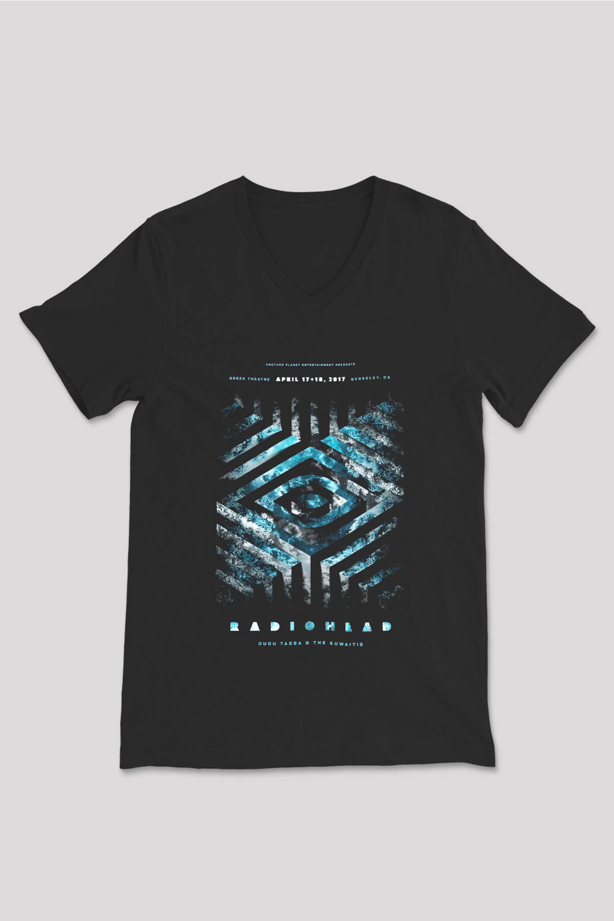 Radiohead Siyah Unisex V Yaka Tişört T-Shirt
