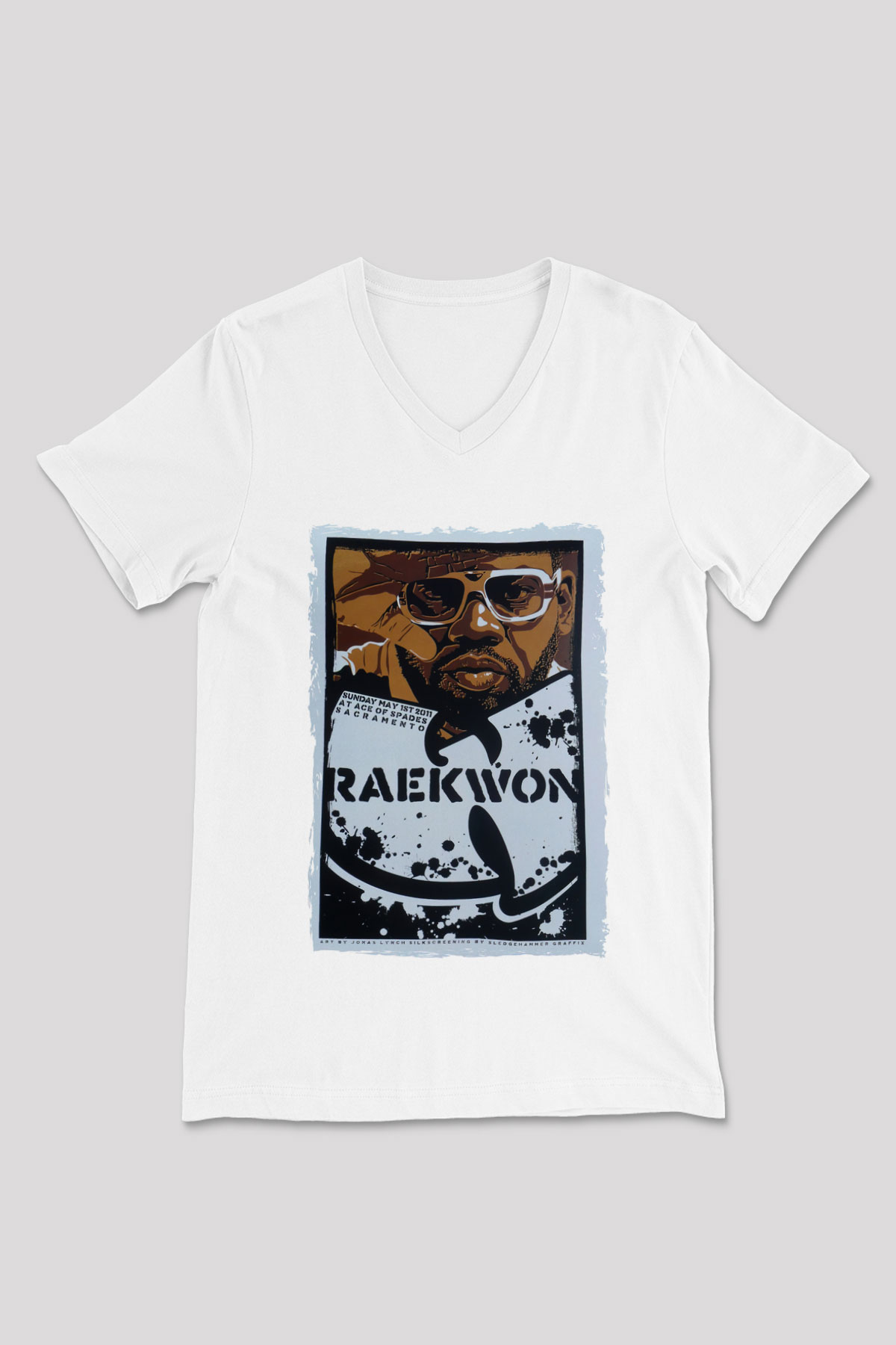 Raekwon Beyaz Unisex V Yaka Tişört