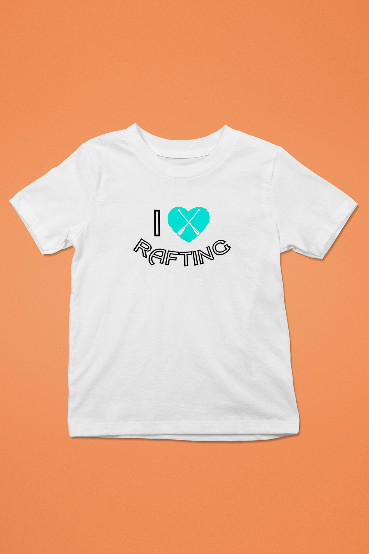 Rafting Baskılı Unisex Beyaz Çocuk Tişört - Tshirt