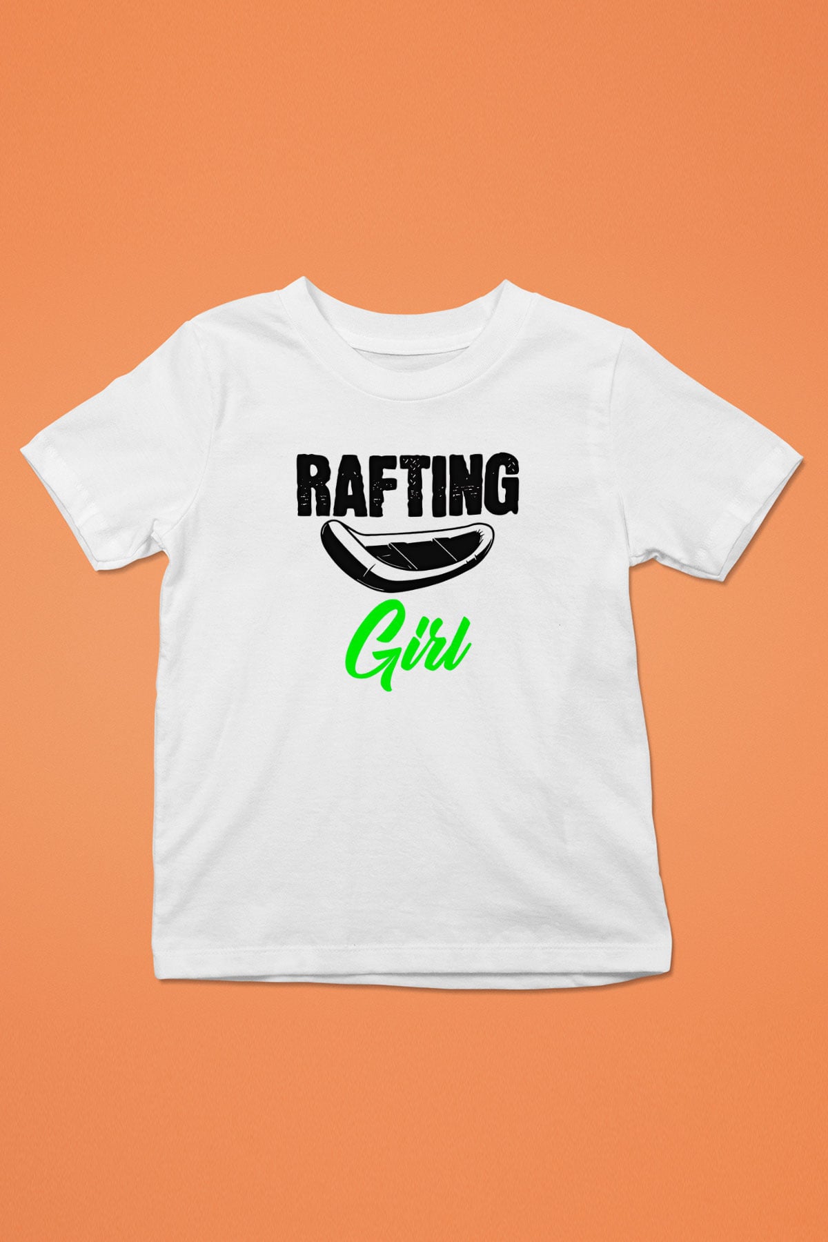 Rafting Baskılı Unisex Beyaz Çocuk Tişört - Tshirt