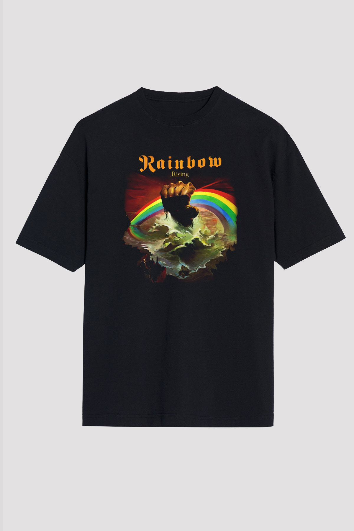 Rainbow Siyah Unisex Oversize Tişört T-Shirt