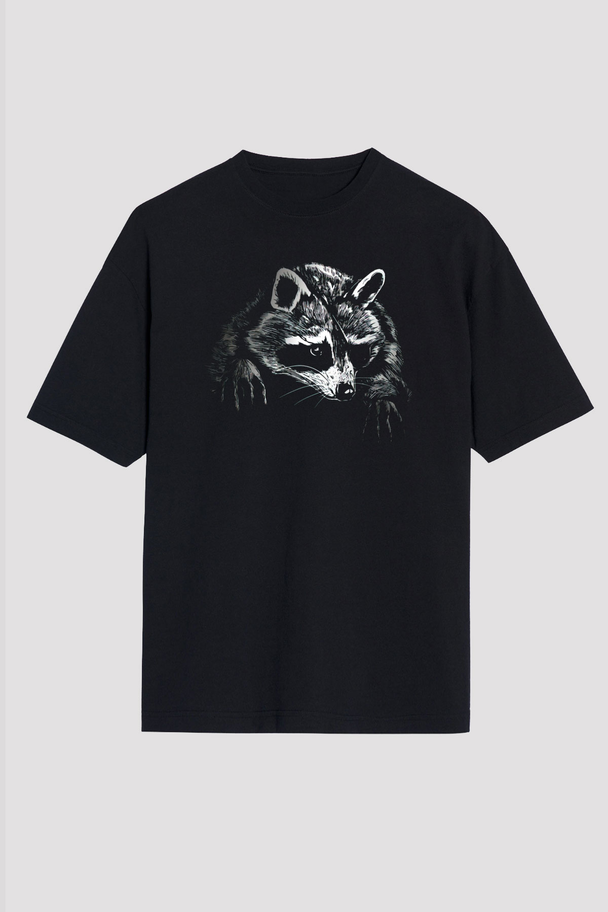 Rakun Siyah Unisex Tişört T-Shirt - TişörtFabrikası