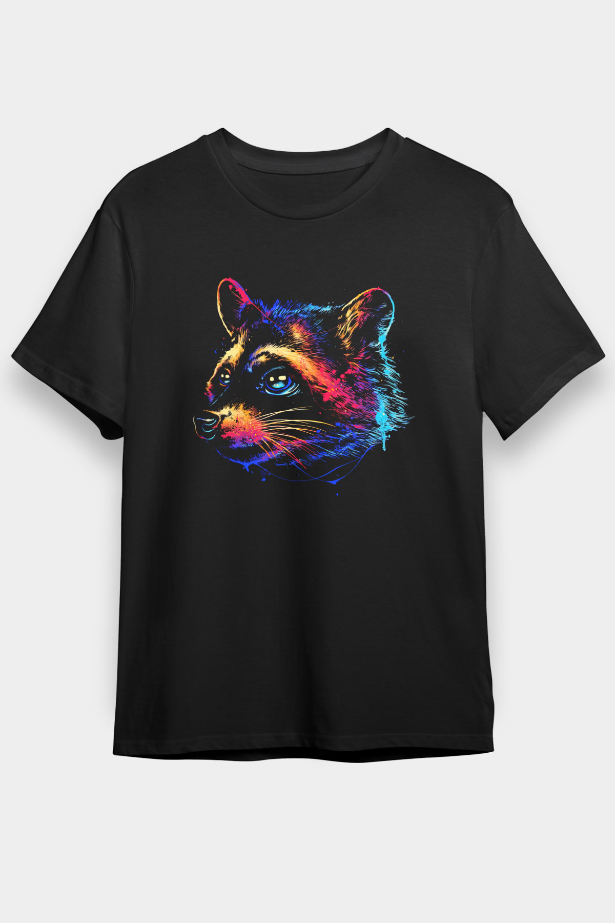 Rakun Siyah Unisex Tişört T-Shirt - TişörtFabrikası