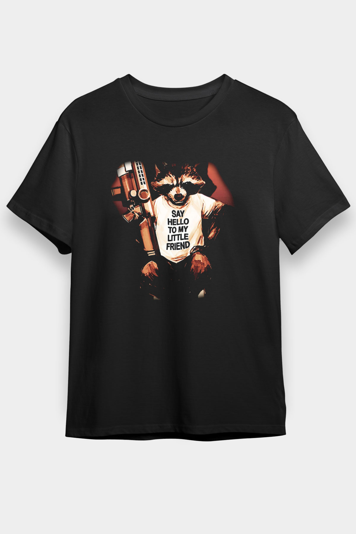 Rakun Siyah Unisex Tişört T-Shirt - TişörtFabrikası