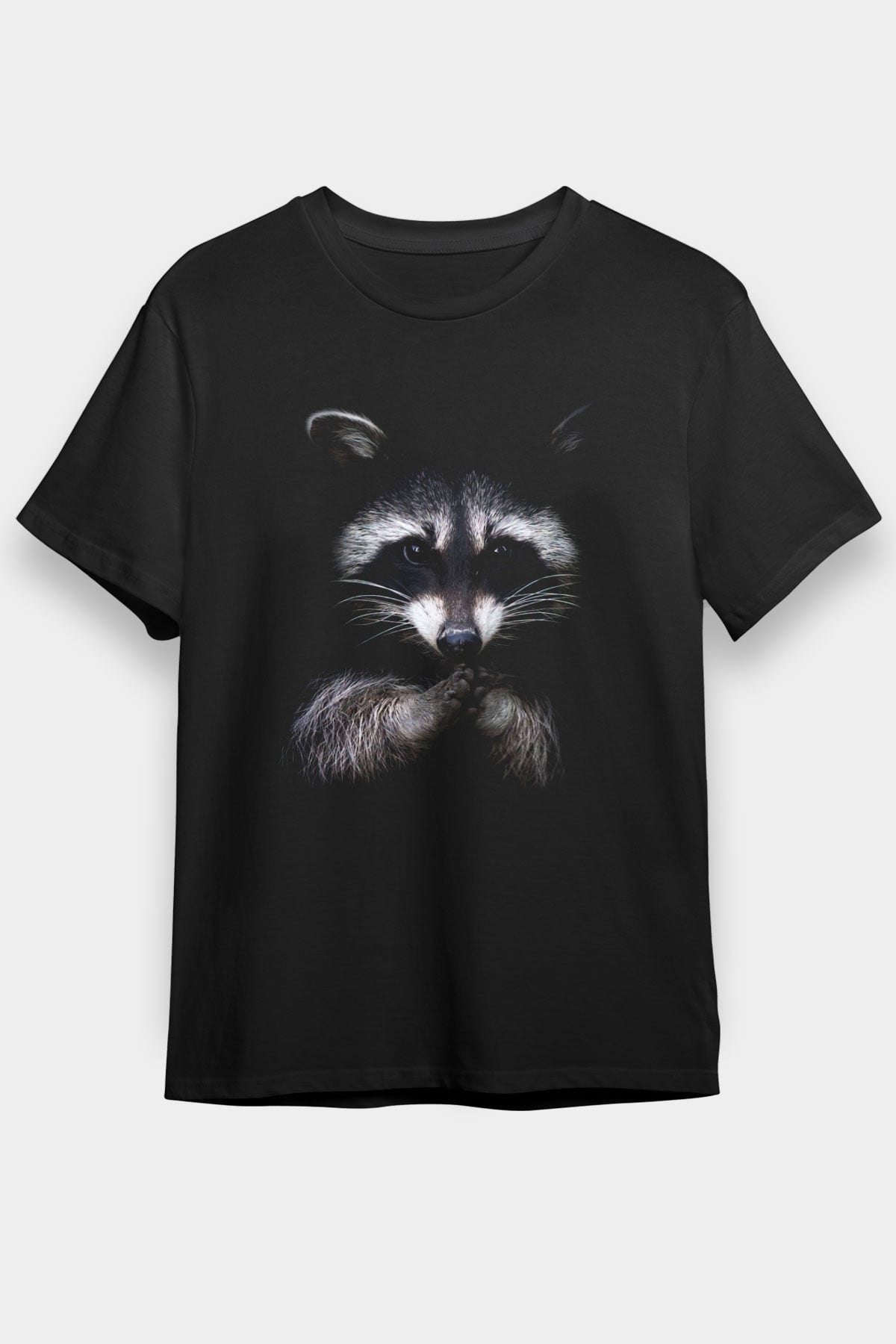 Rakun Siyah Unisex Tişört T-Shirt - TişörtFabrikası