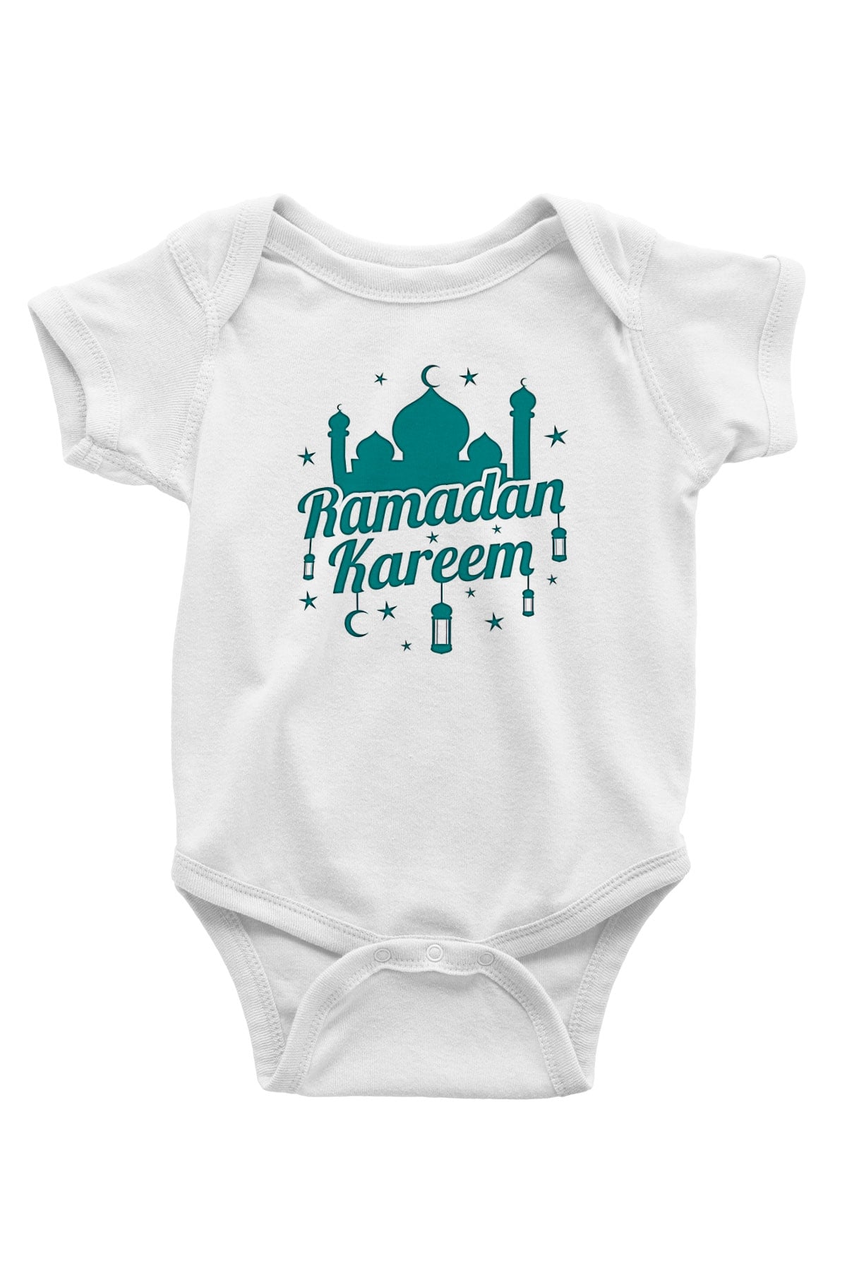 Ramazan Bayramı Baskılı Beyaz Unisex Bebek Body - Zıbın