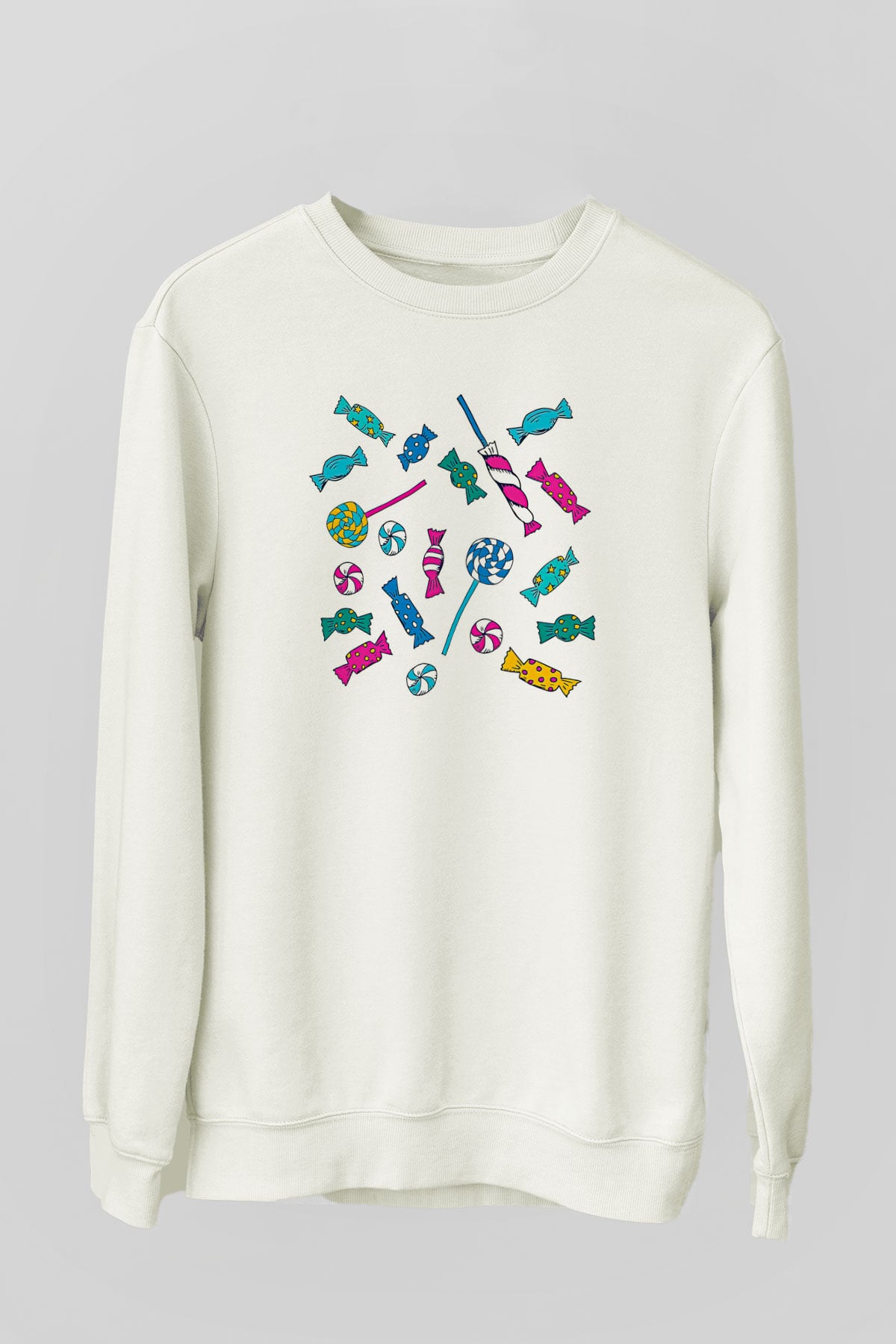 Ramazan Bayramı Baskılı Beyaz Unisex Sweatshirt