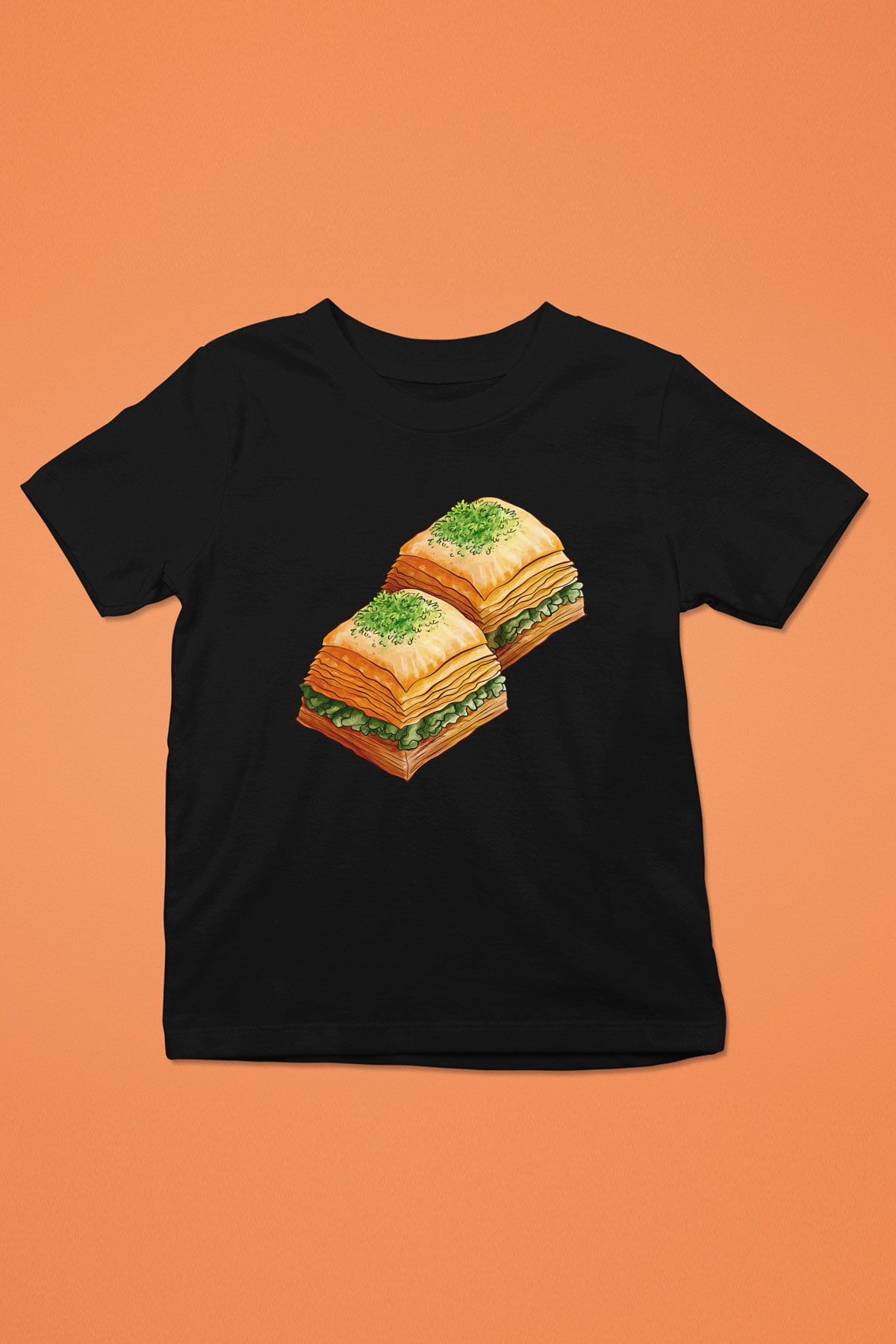 Ramazan Bayramı Baskılı Unisex Siyah Çocuk Tişört - Tshirt