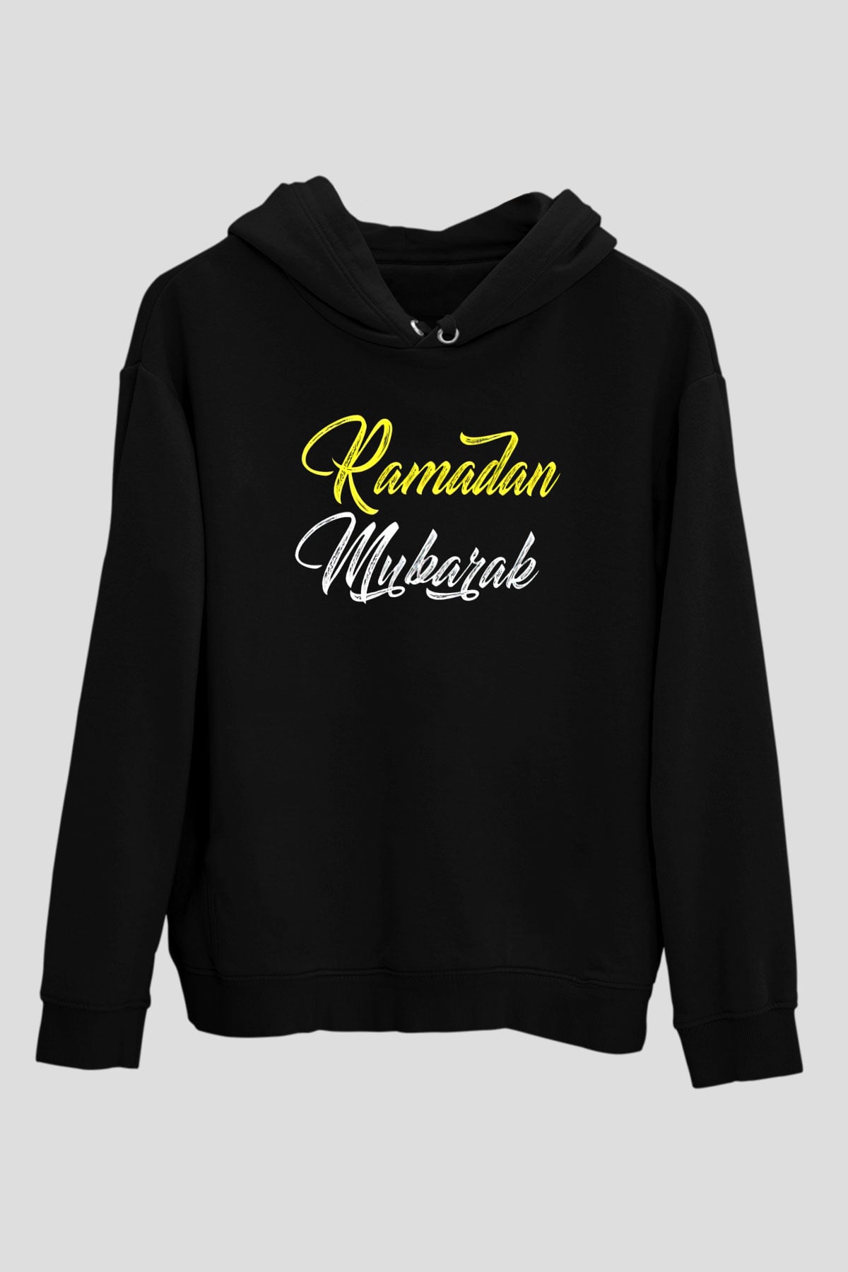 Ramazan Bayramı Baskılı Unisex Siyah Hoodie