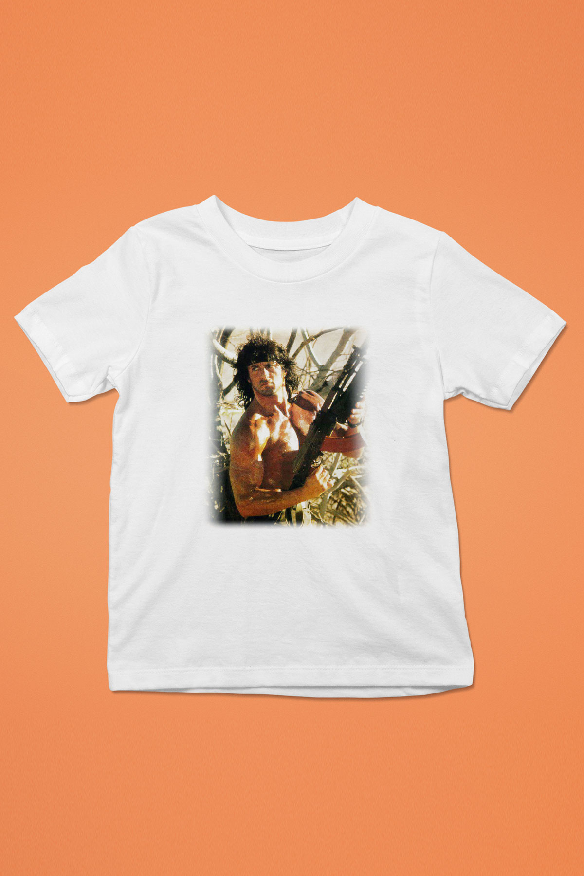 Rambo Baskılı Beyaz Unisex Çocuk Tişört